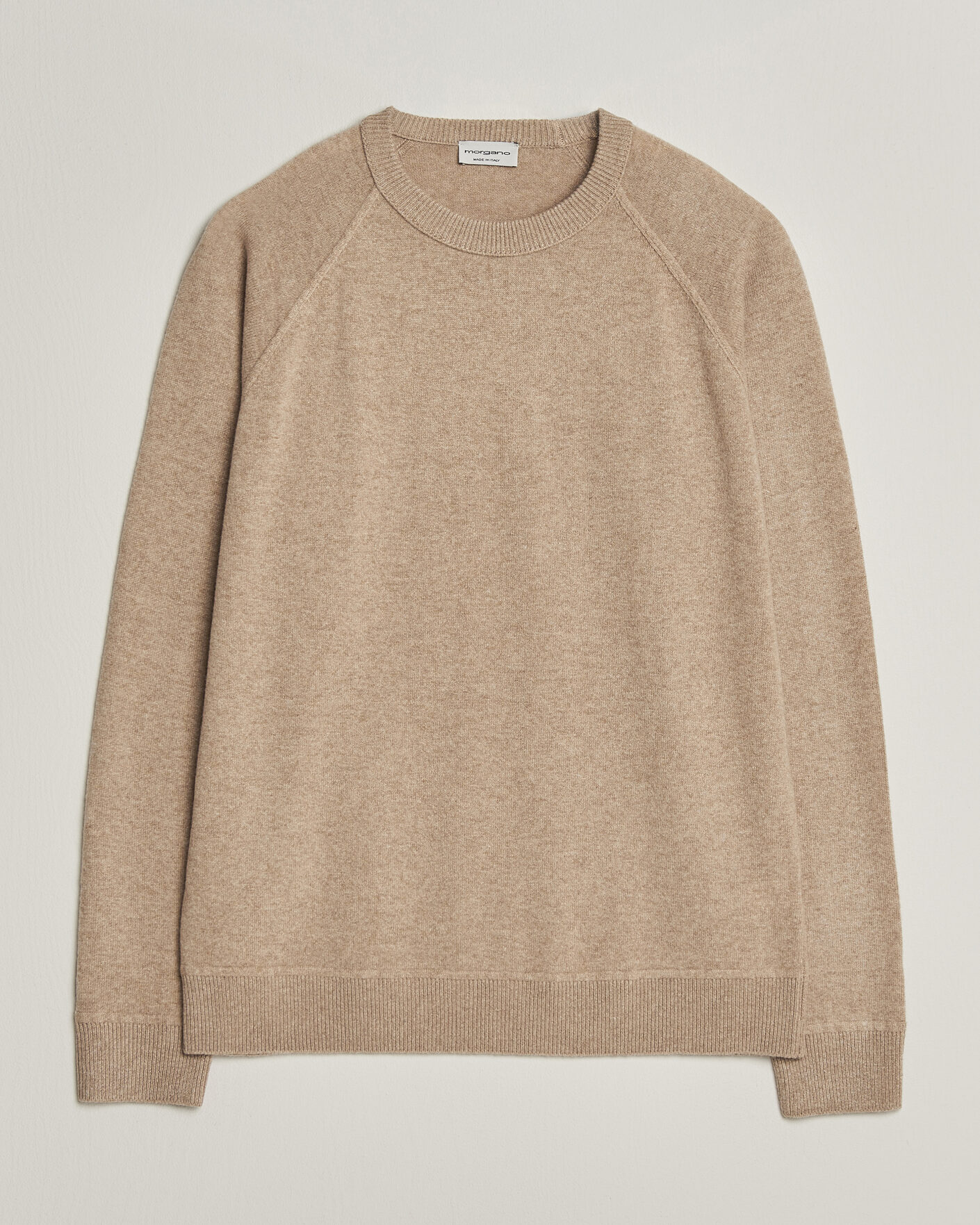 Herre | Gensere | Morgano | Wool/Cashmere Raglan Crew Beige