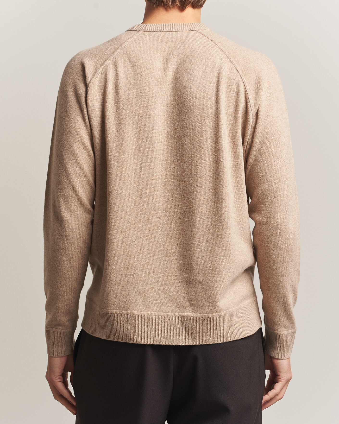 Herre | Gensere | Morgano | Wool/Cashmere Raglan Crew Beige