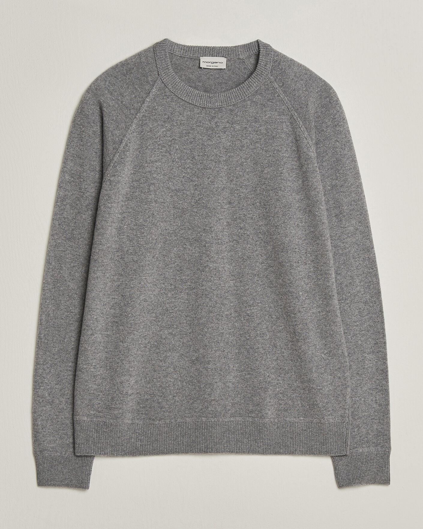 Herre | Gensere | Morgano | Wool/Cashmere Raglan Crew Grey