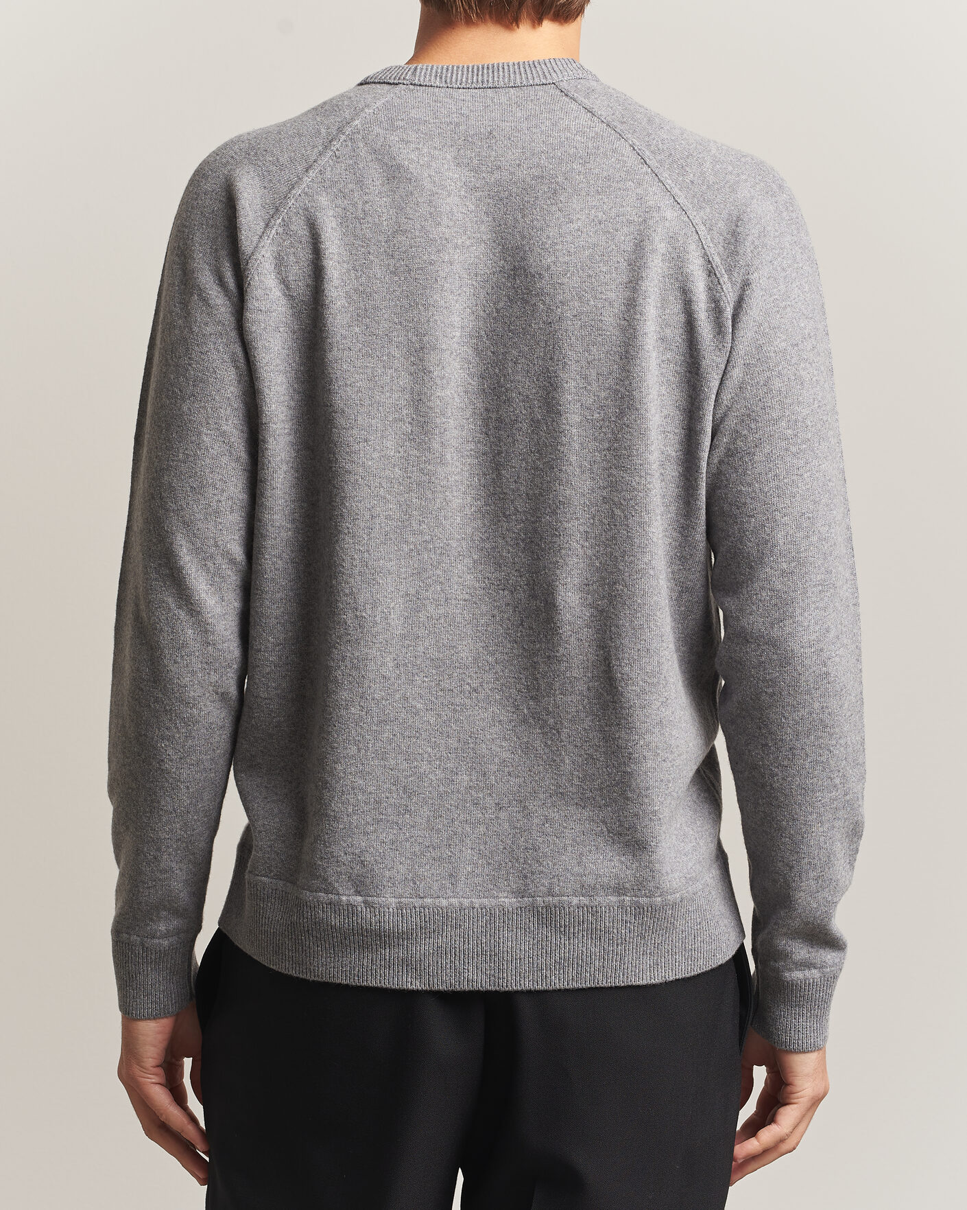 Herre | Gensere | Morgano | Wool/Cashmere Raglan Crew Grey