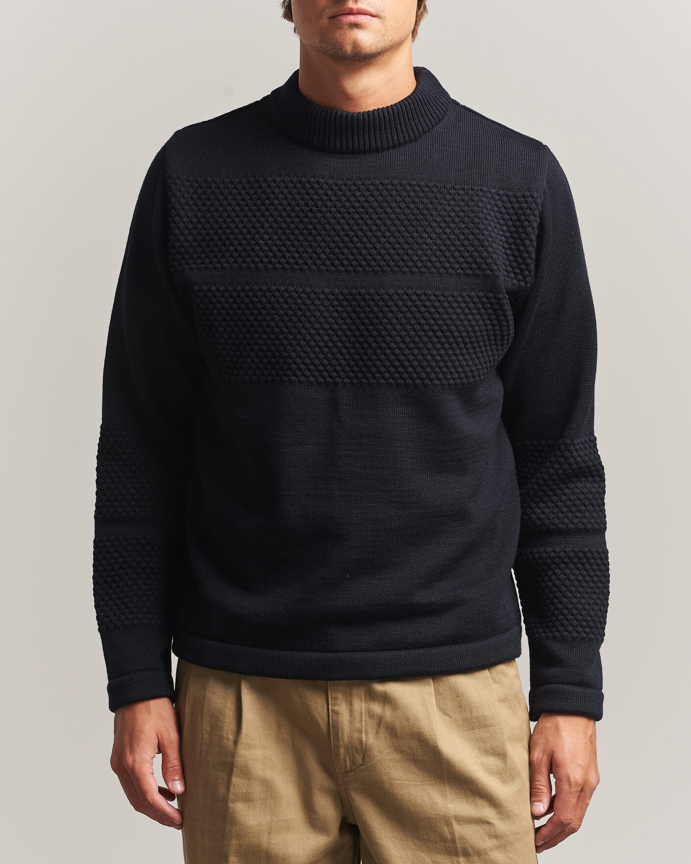 Herre | Gensere | S.N.S. Herning | Fisherman Mock Neck Navy Blue