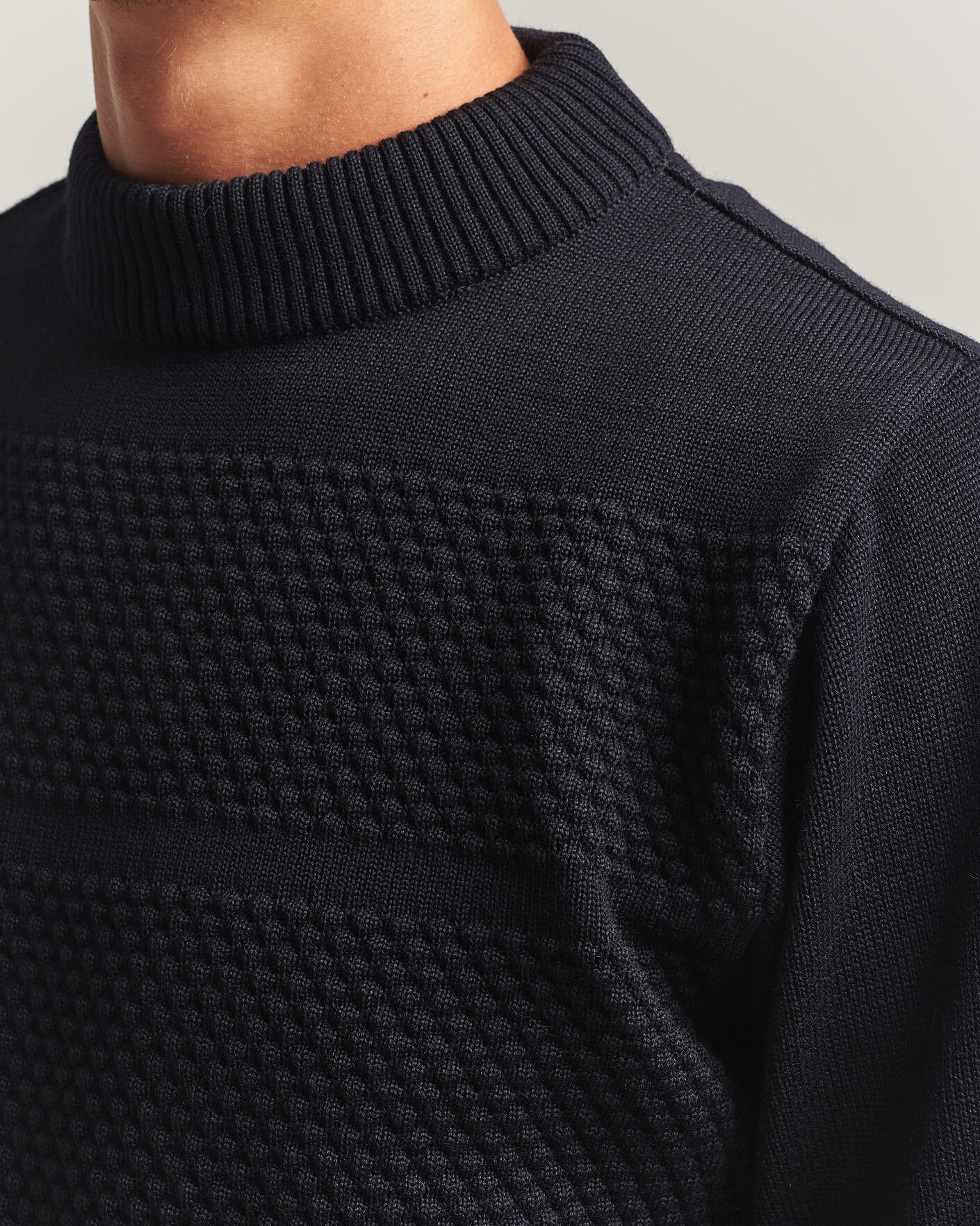 Herre | Gensere | S.N.S. Herning | Fisherman Mock Neck Navy Blue