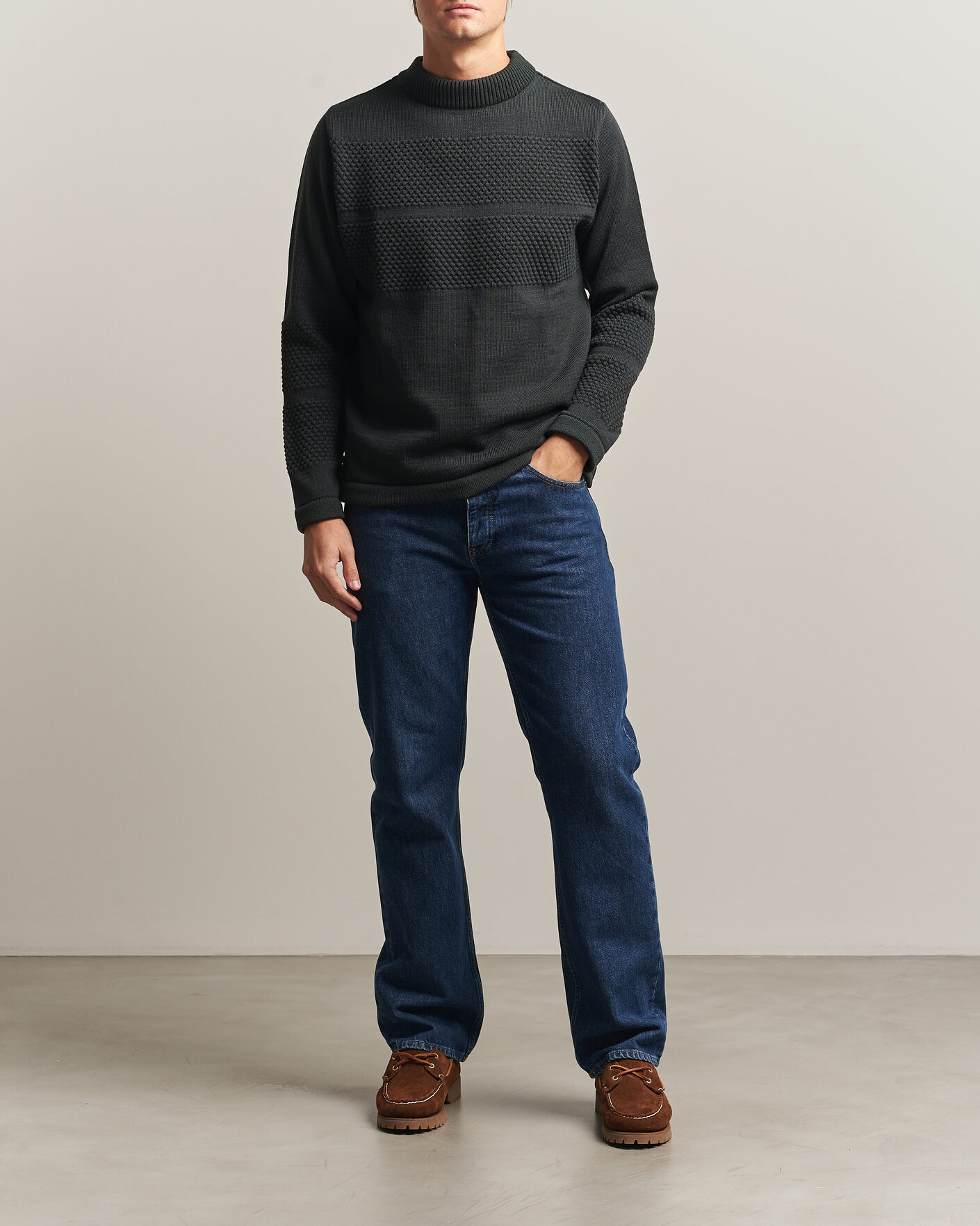 Herre | Gensere | S.N.S. Herning | Fisherman Mock Neck Terrain Green