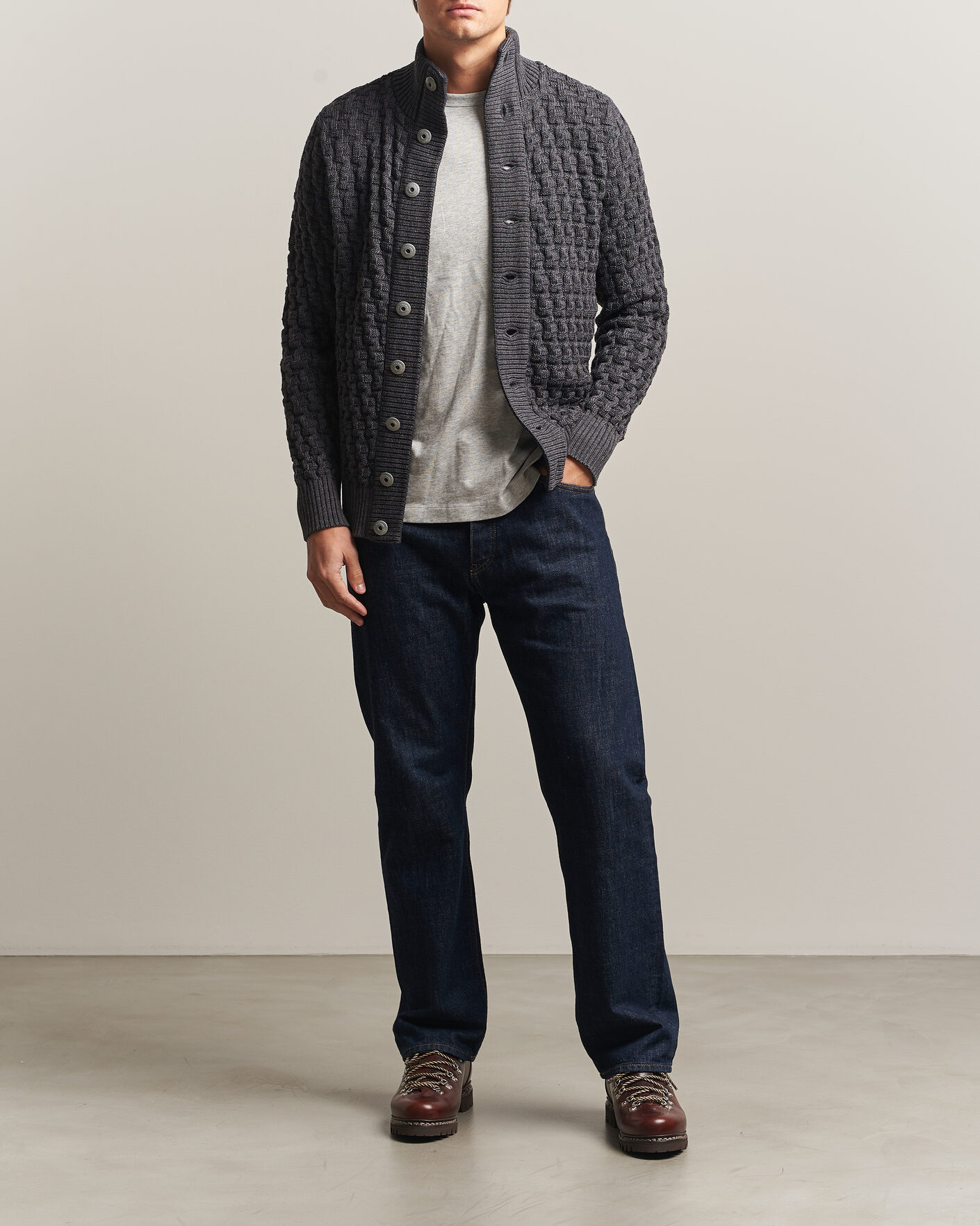Herre | Gensere | S.N.S. Herning | Stark Cardigan Gneiss Grey