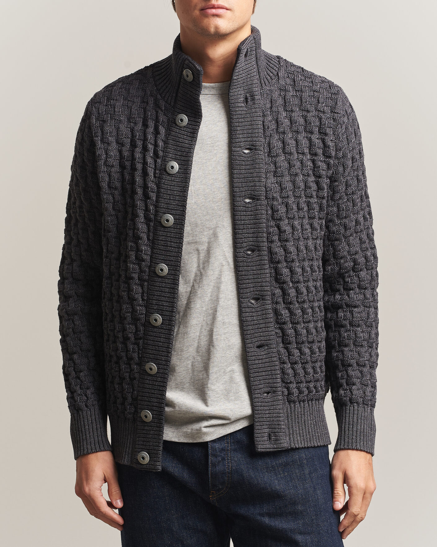 Herre | Gensere | S.N.S. Herning | Stark Cardigan Gneiss Grey