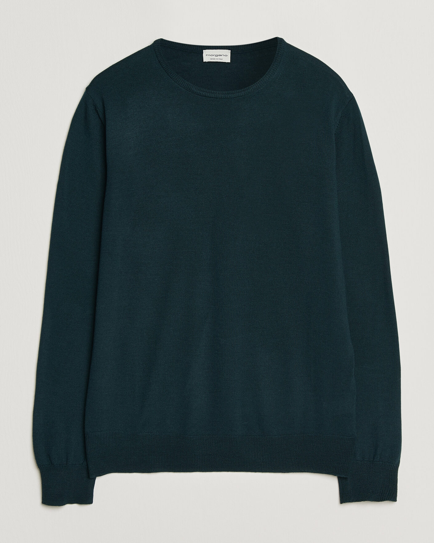 Herre | Gensere | Morgano | Extra Fine Merino Wool Crewneck Bottle Green