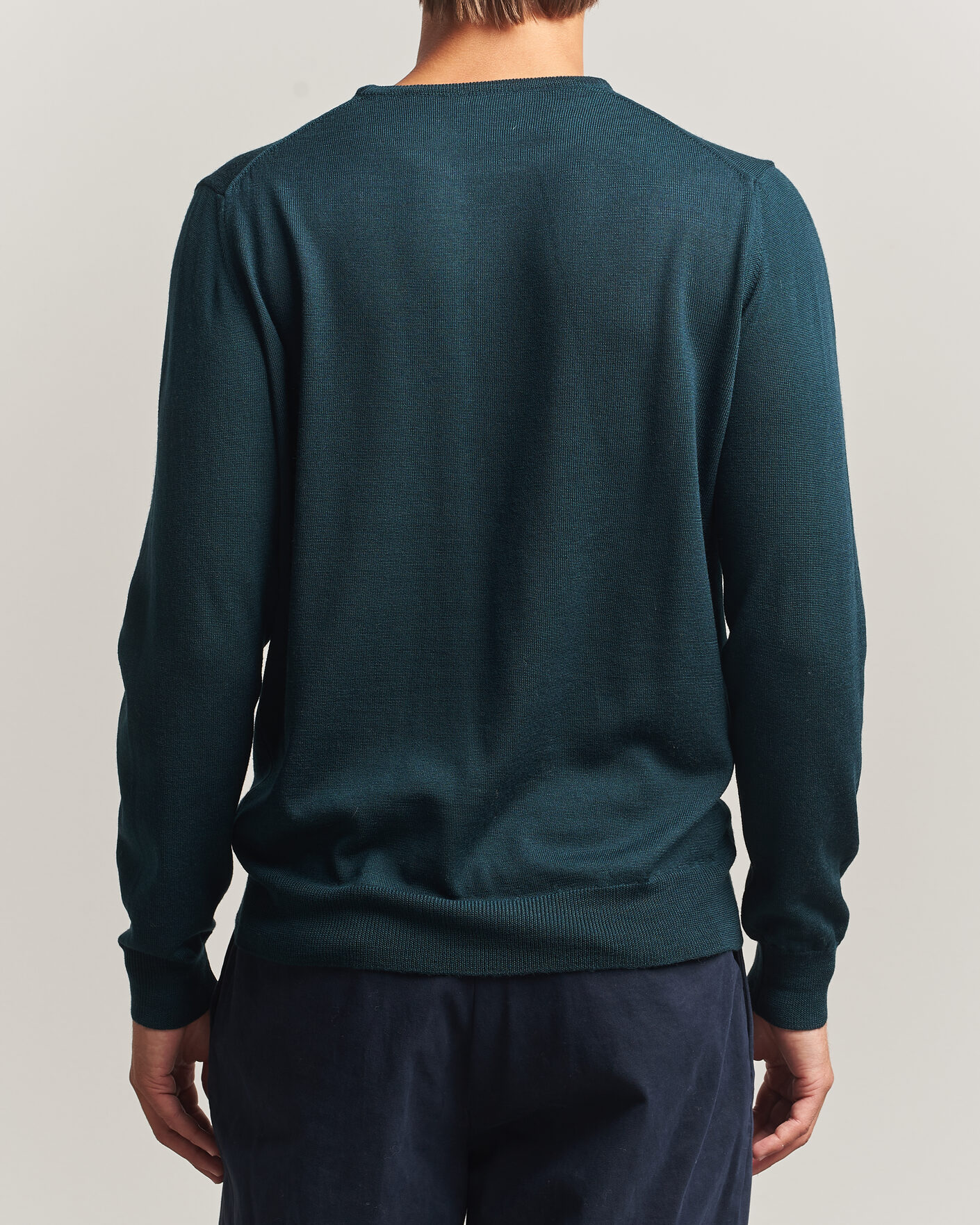 Herre | Gensere | Morgano | Extra Fine Merino Wool Crewneck Bottle Green
