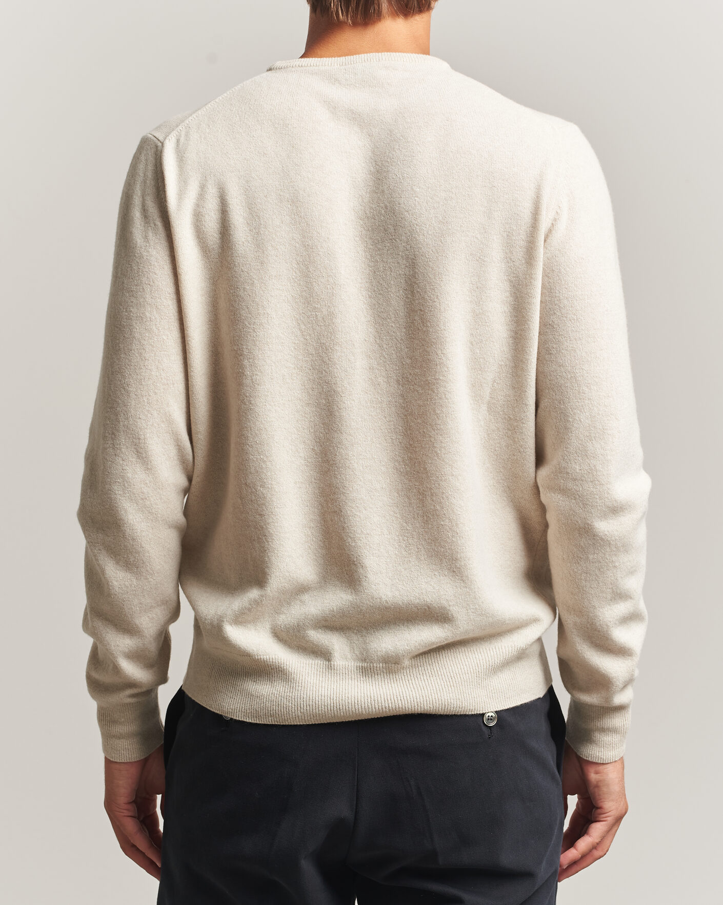 Herre | Gensere | Morgano | Wool/Cashmere Crewneck Beige