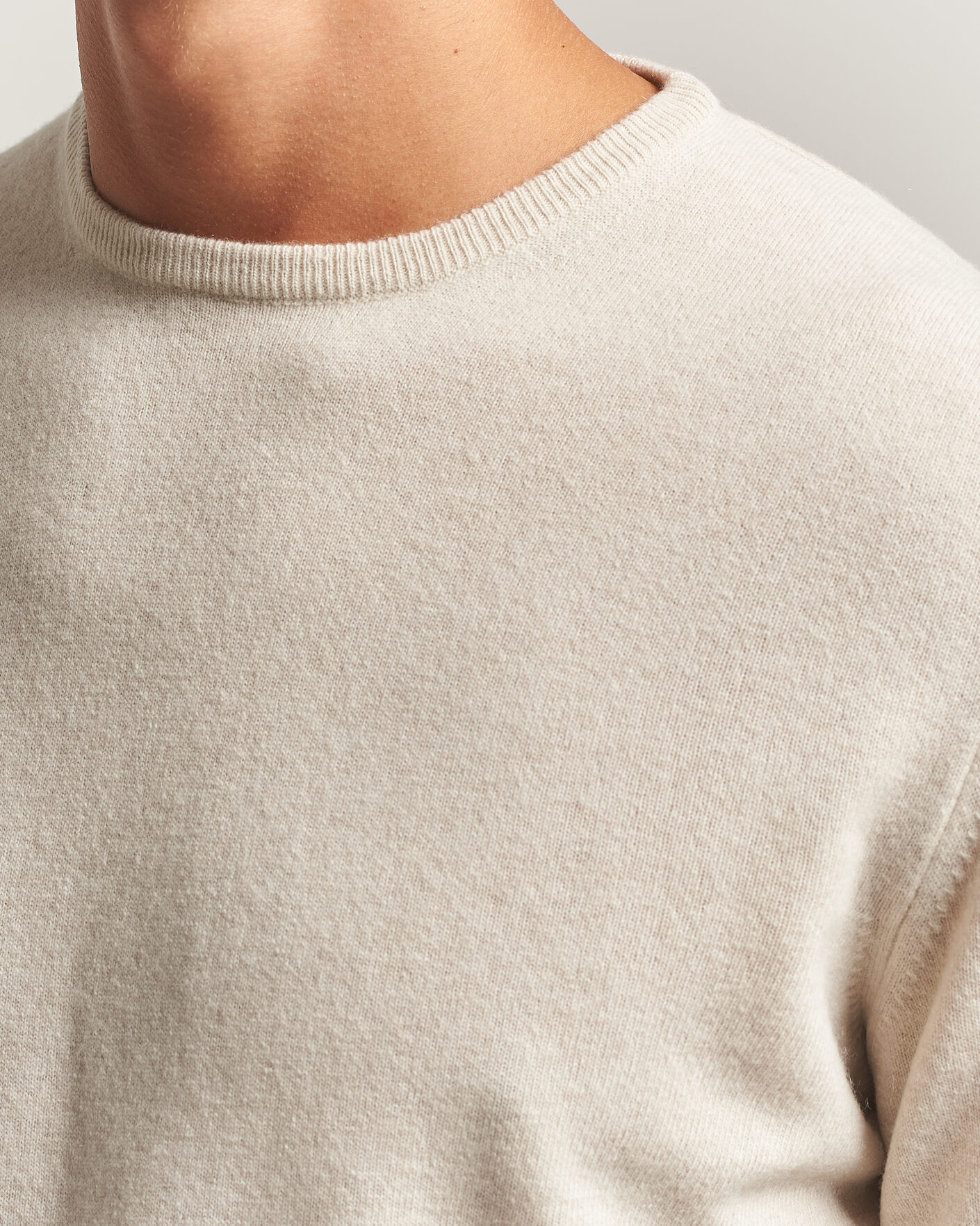 Herre | Gensere | Morgano | Wool/Cashmere Crewneck Beige