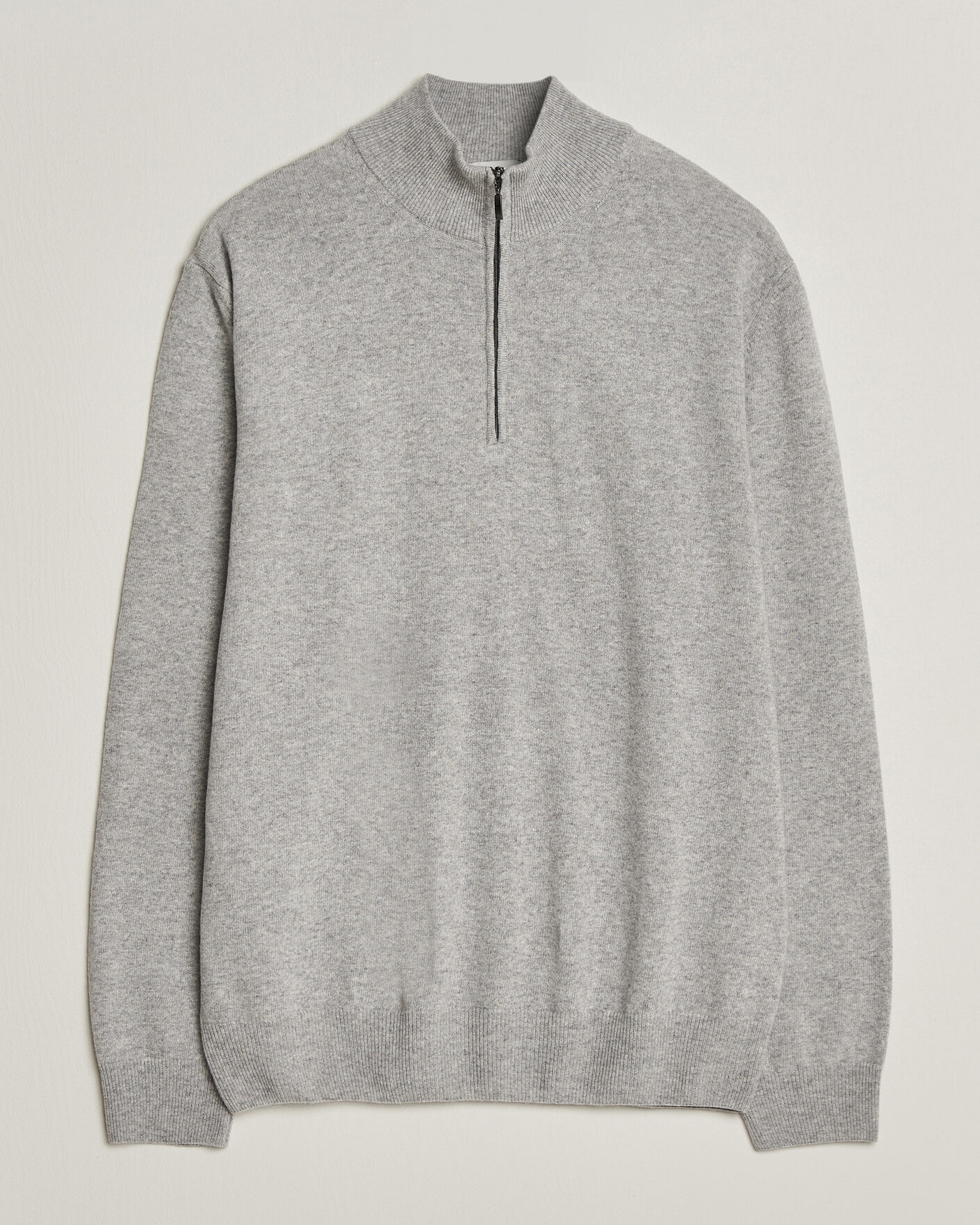 Herre | Gensere | Morgano | Wool/Cashmere Half-Zip Mid Grey