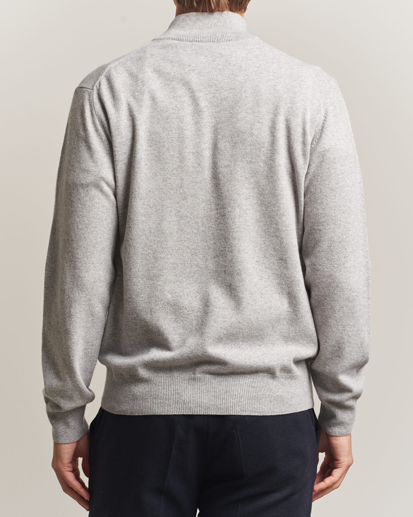 Herre | Gensere | Morgano | Wool/Cashmere Half-Zip Mid Grey