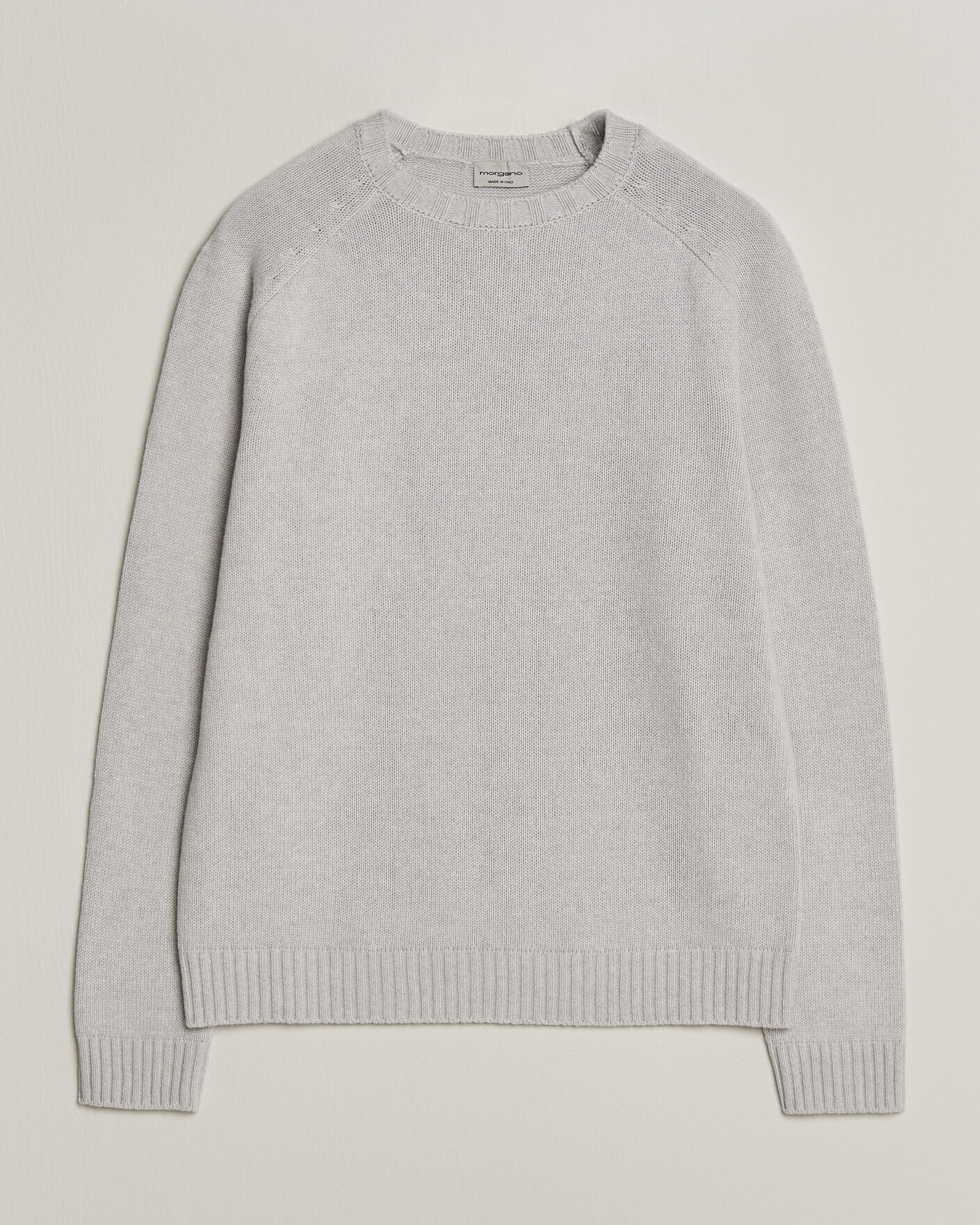 Herre | Gensere | Morgano | Heavy Knitted Wool/Cashmere Crewneck Light Grey