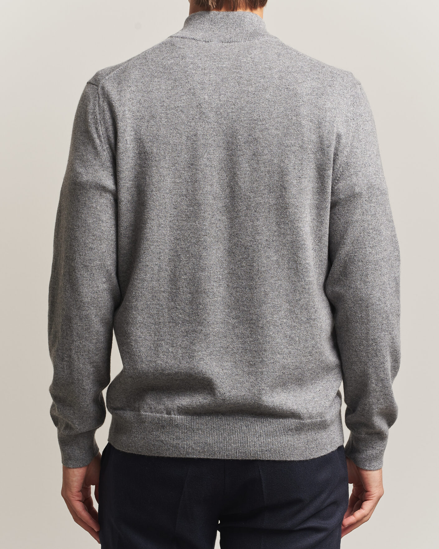 Herre | Gensere | Charles Tyrwhitt | Pure Cashmere Zip Neck Jumper Grey