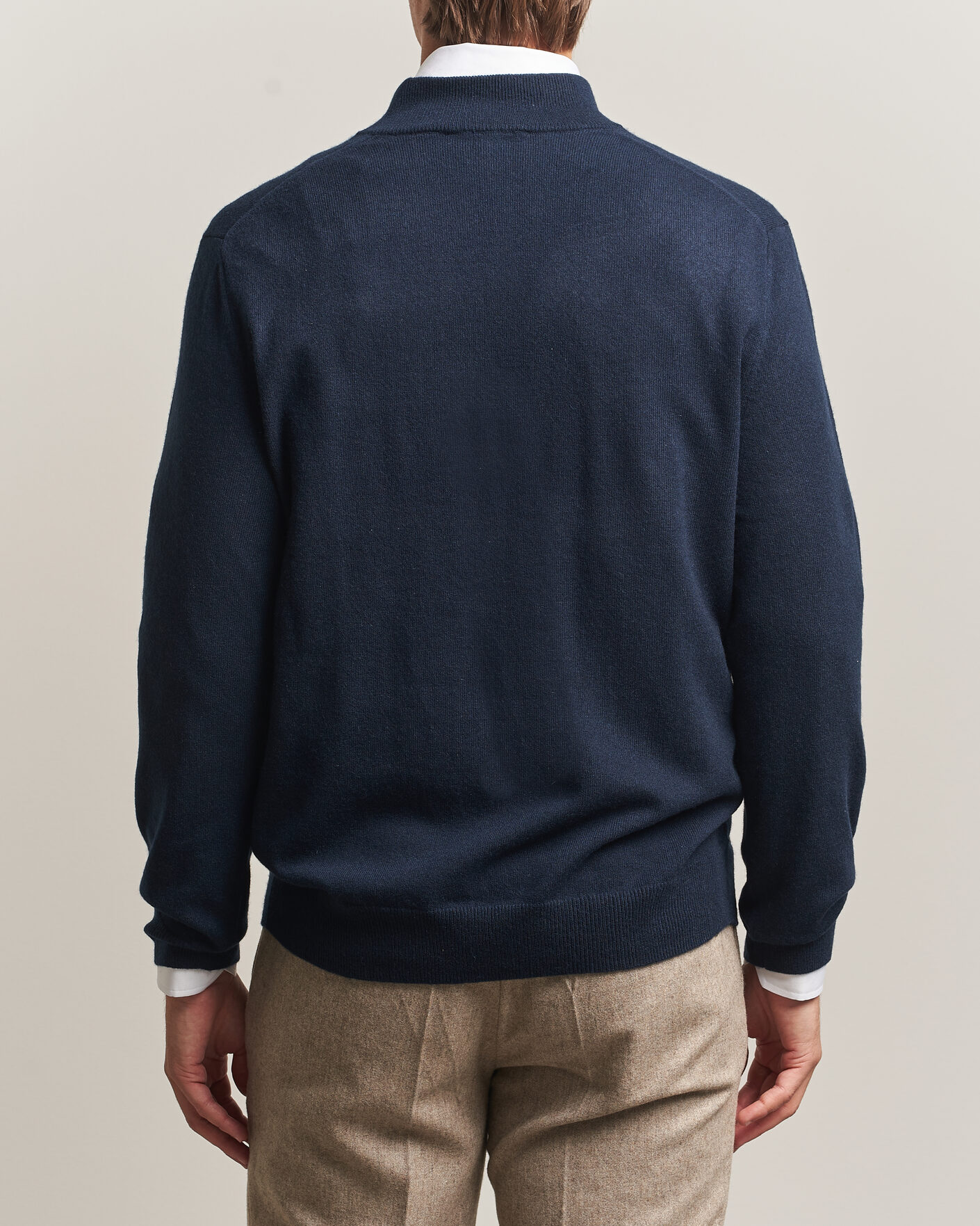 Herre | Gensere | Charles Tyrwhitt | Pure Cashmere Zip Neck Jumper Navy