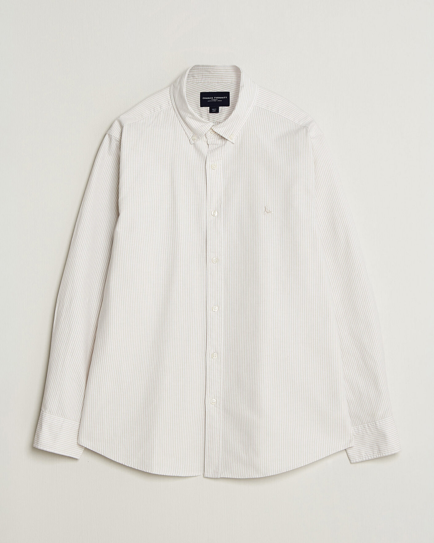Herre | Skjorter | Charles Tyrwhitt | Button Down Stretch Oxford Shirt Stone