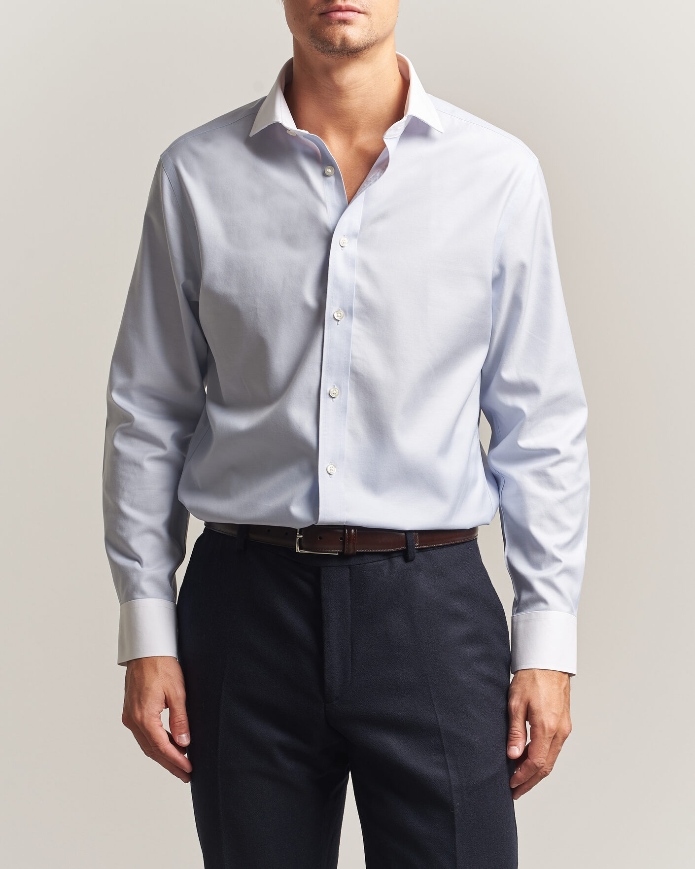 Herre | Skjorter | Charles Tyrwhitt | Slim Fit Non Iron Plain Winchester Shirt Light Blue