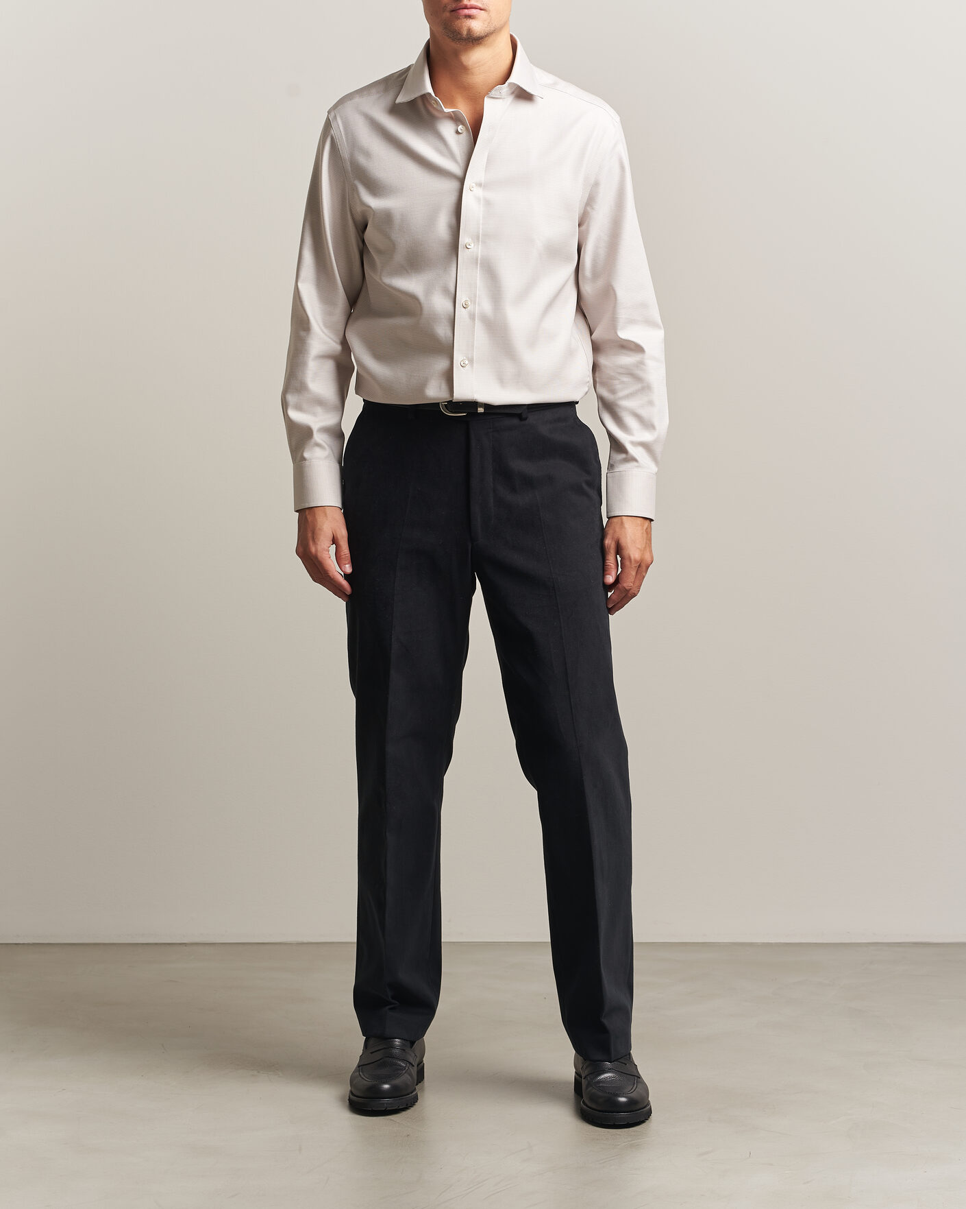 Herre | Skjorter | Charles Tyrwhitt | Slim Fit Non Iron Trafalgar Weave Shirt Stone