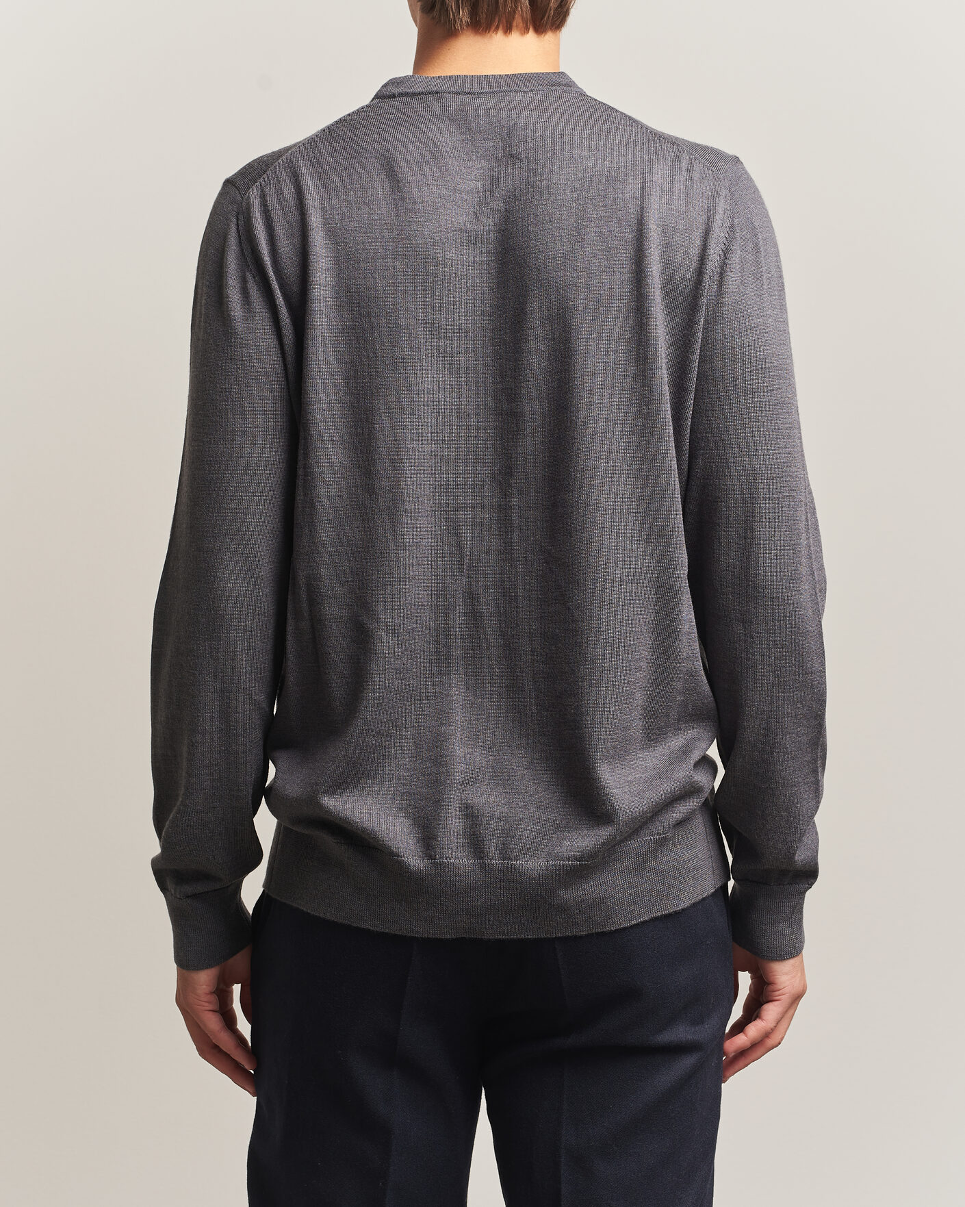 Herre | Gensere | Charles Tyrwhitt | Pure Merino Crew Neck Jumper Grey