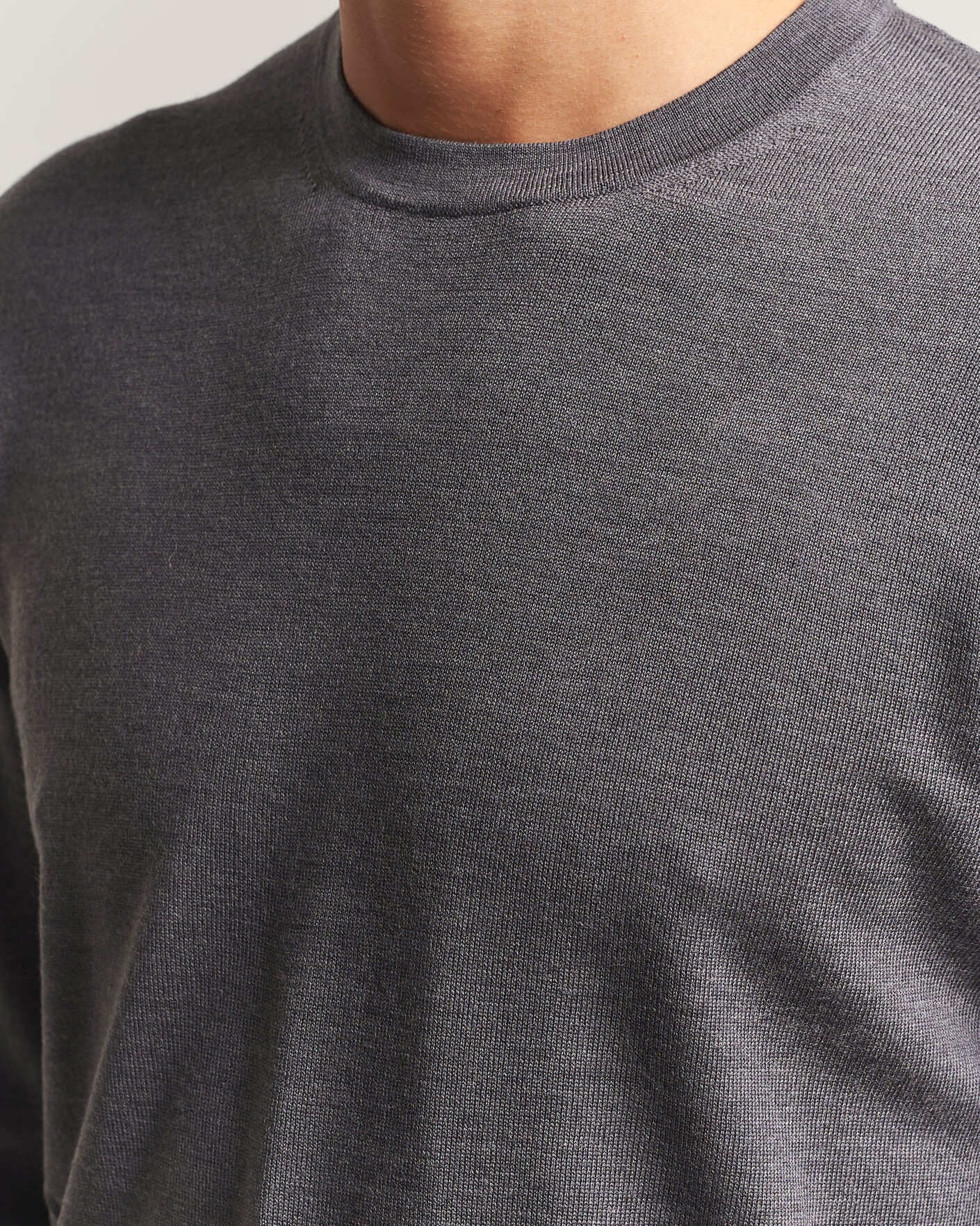Herre | Gensere | Charles Tyrwhitt | Pure Merino Crew Neck Jumper Grey