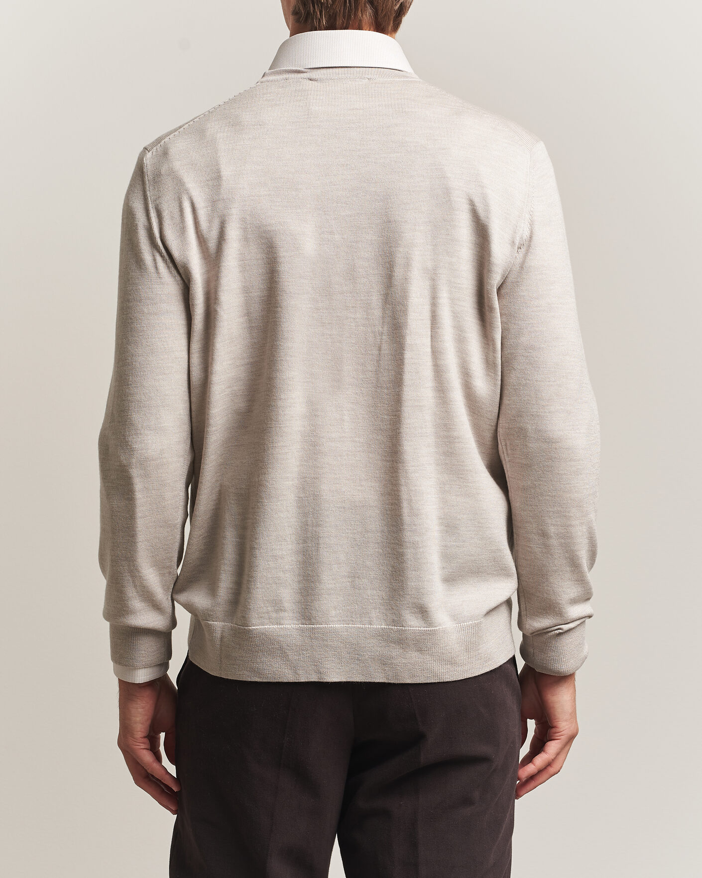 Herre | Gensere | Charles Tyrwhitt | Pure Merino Crew Neck Jumper Limestone