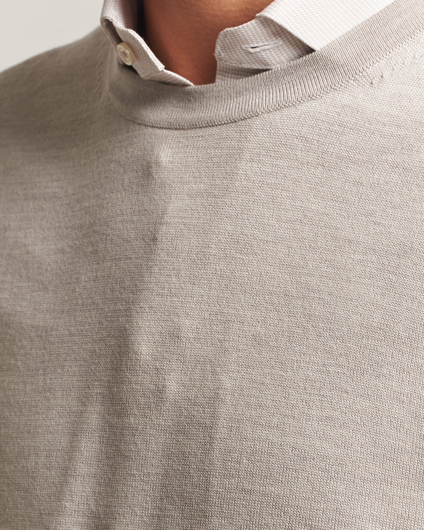 Herre | Gensere | Charles Tyrwhitt | Pure Merino Crew Neck Jumper Limestone