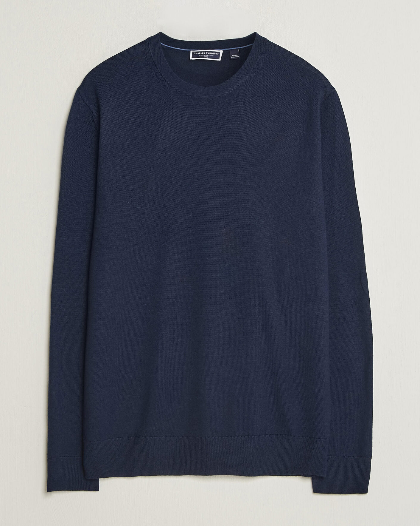 Herre | Gensere | Charles Tyrwhitt | Pure Merino Crew Neck Jumper Navy
