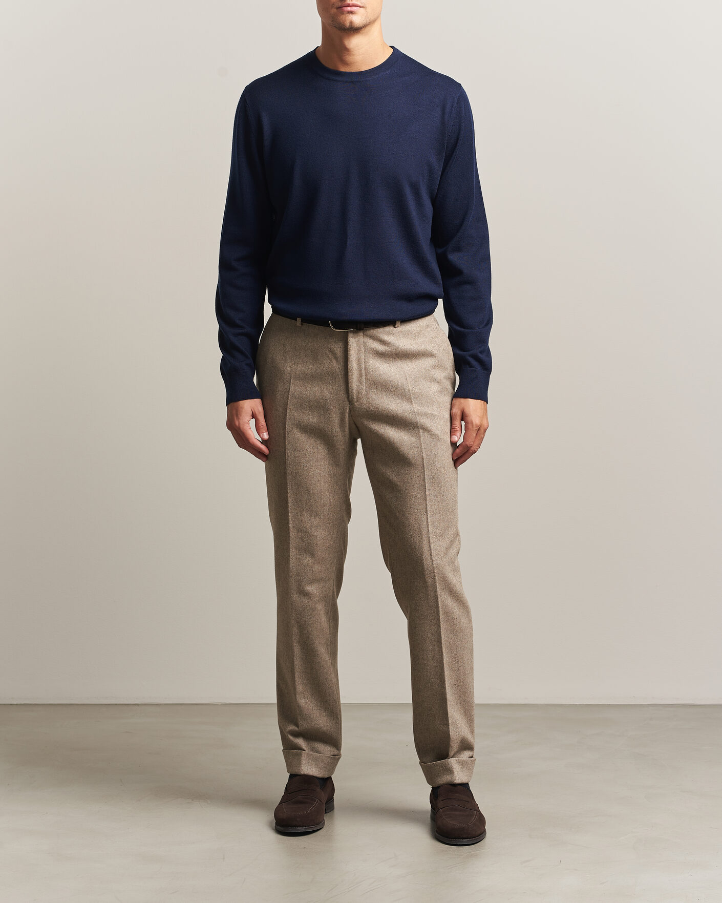 Herre | Gensere | Charles Tyrwhitt | Pure Merino Crew Neck Jumper Navy