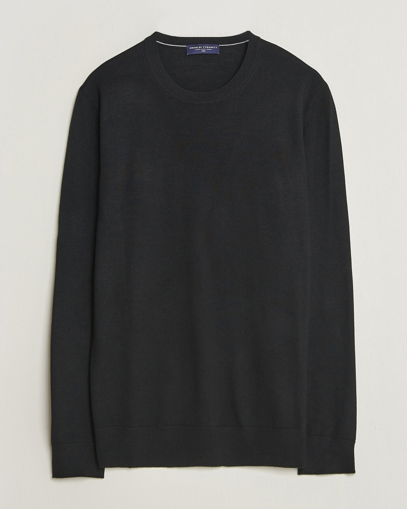 Herre | Gensere | Charles Tyrwhitt | Pure Merino Crew Neck Jumper Black