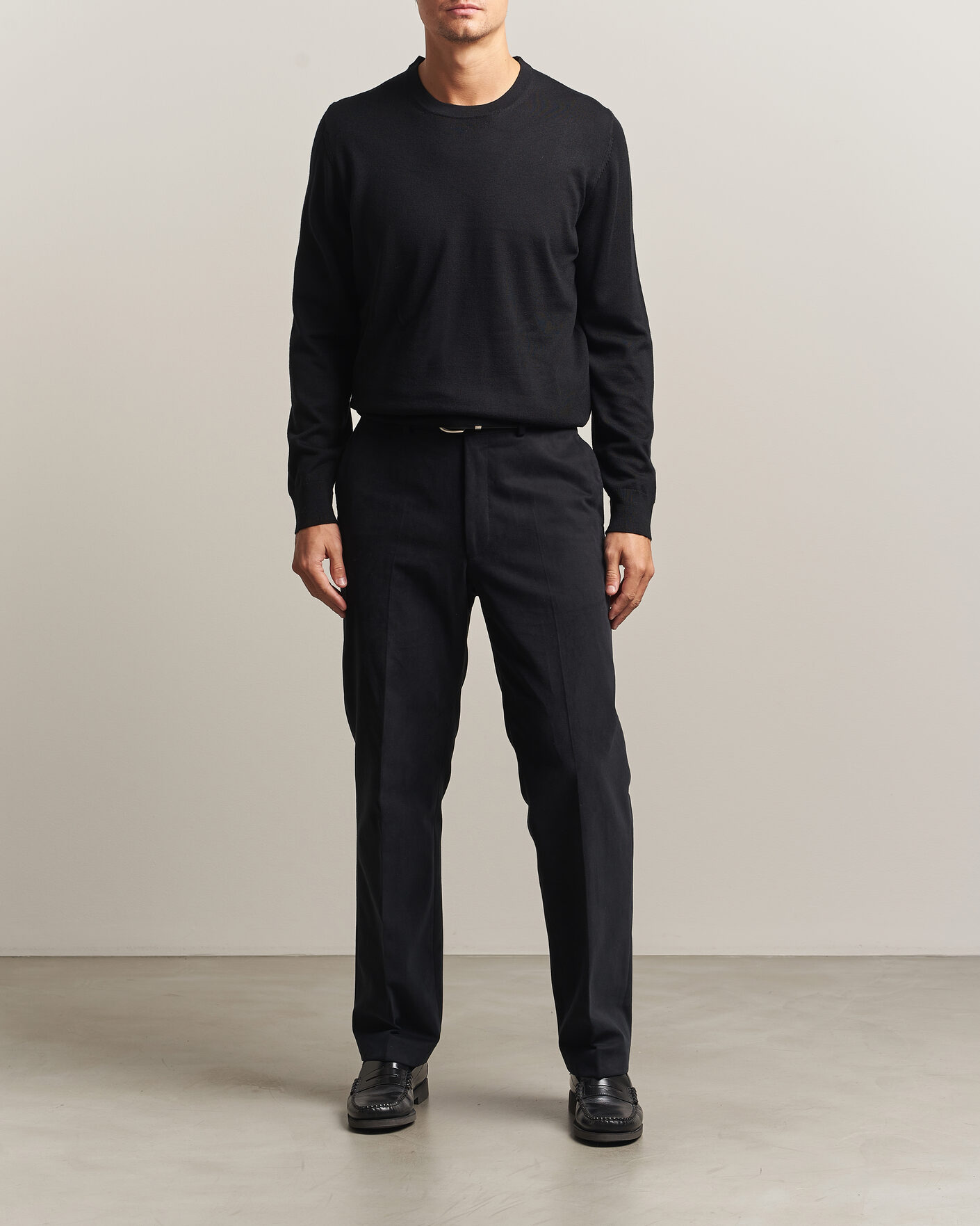 Herre | Gensere | Charles Tyrwhitt | Pure Merino Crew Neck Jumper Black