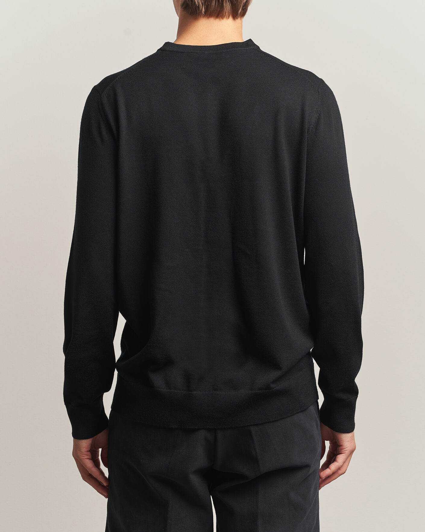 Herre | Gensere | Charles Tyrwhitt | Pure Merino Crew Neck Jumper Black