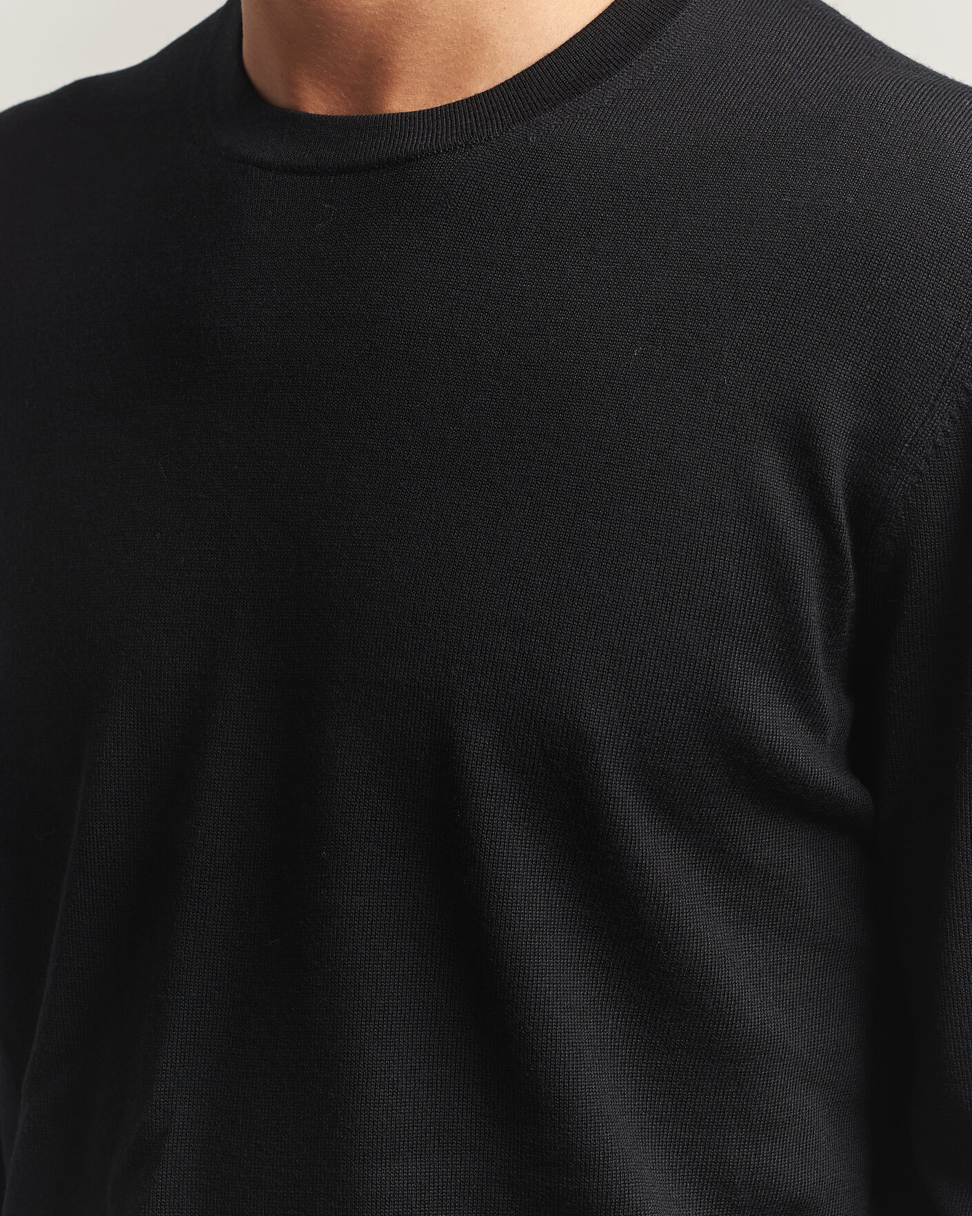 Herre | Gensere | Charles Tyrwhitt | Pure Merino Crew Neck Jumper Black
