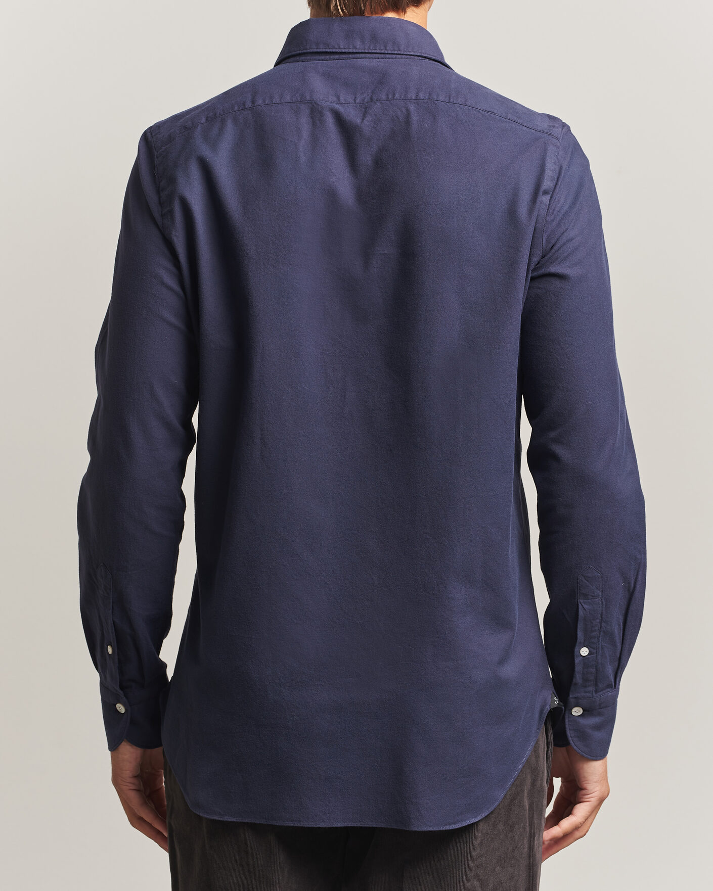 Herre | Skjorter | Finamore Napoli | Gaeta Flannel Sport Shirt Navy