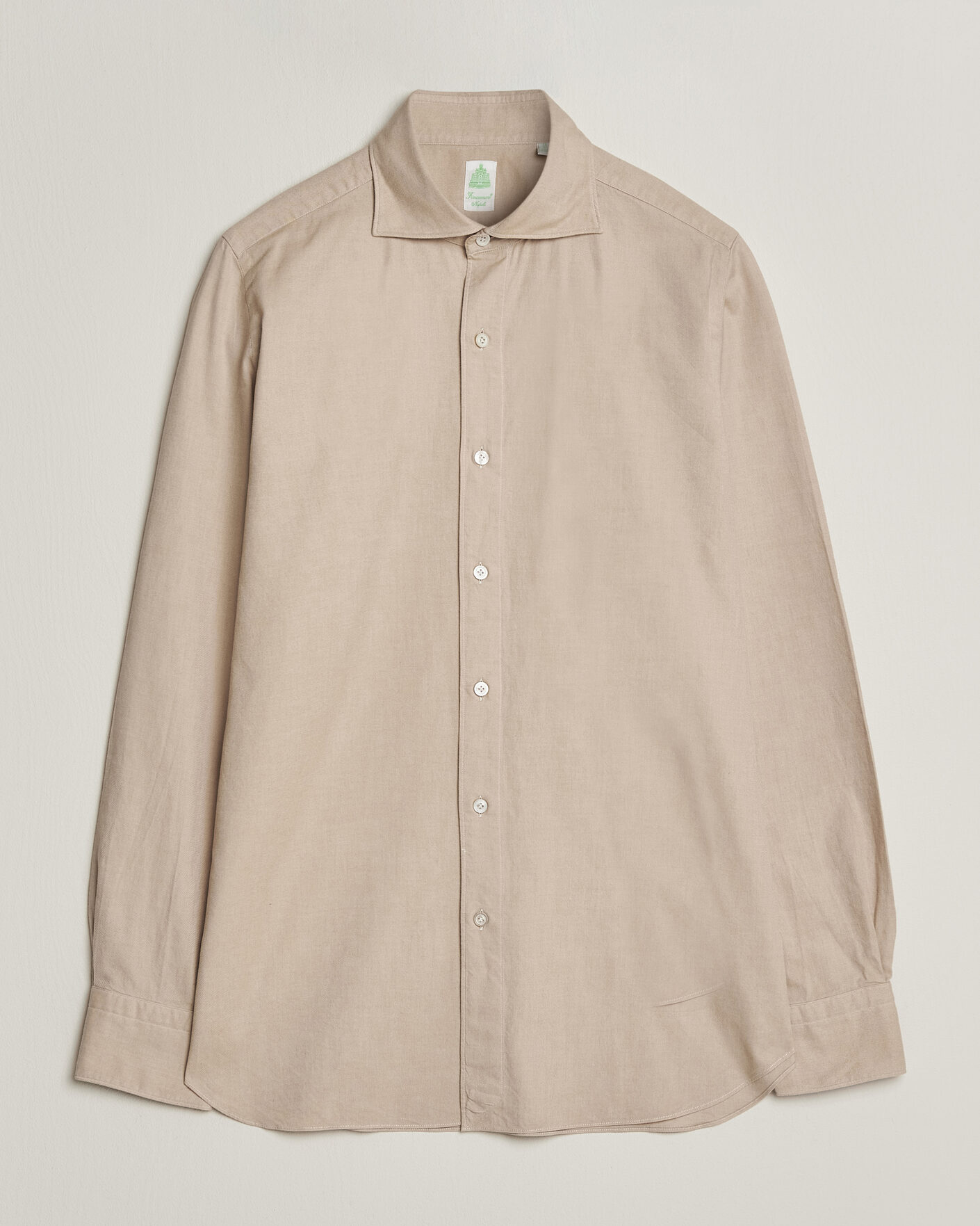 Herre | Skjorter | Finamore Napoli | Gaeta Flannel Sport Shirt Beige
