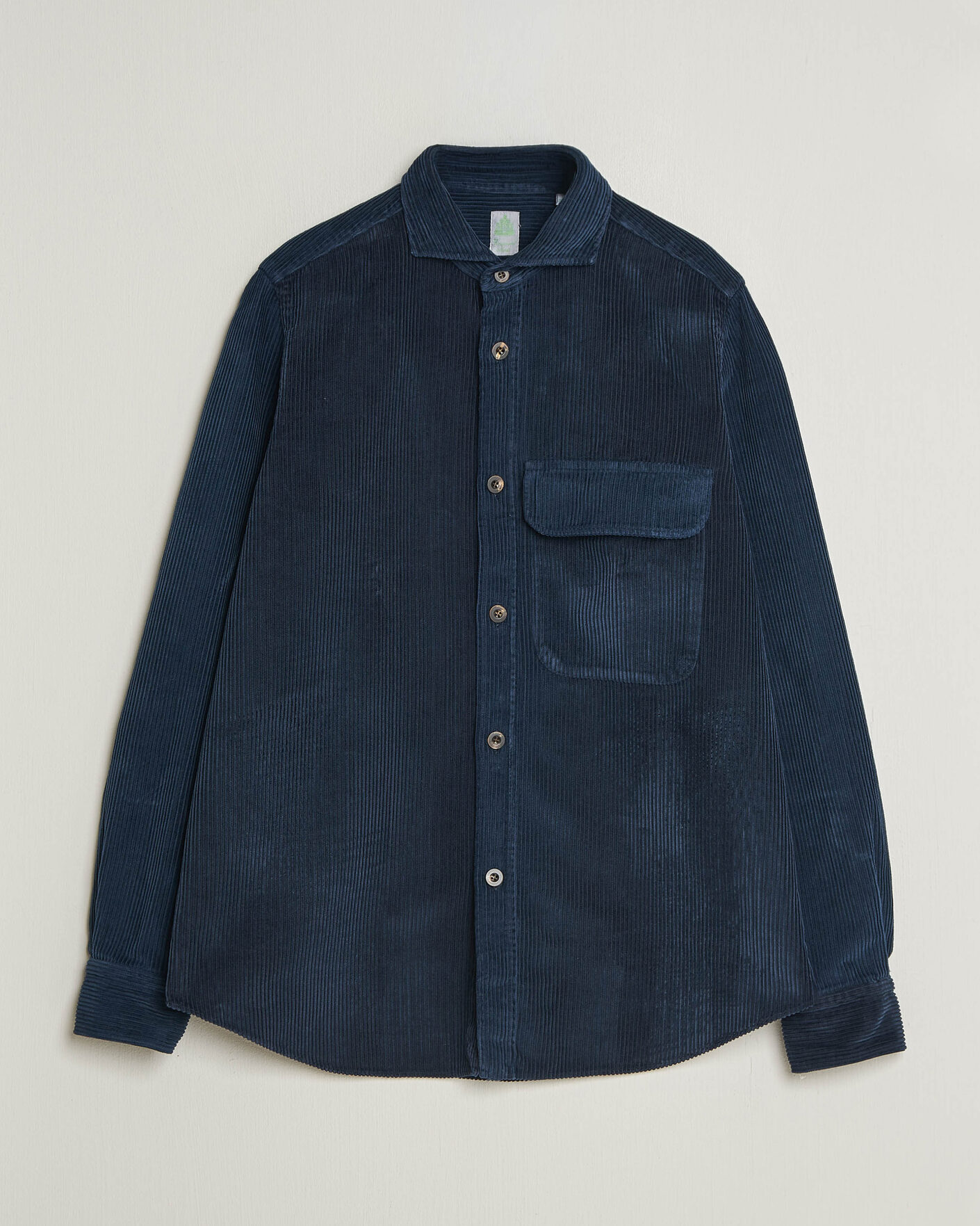 Herre | Skjorter | Finamore Napoli | Garment Dyed Corduroy Overshirt Navy