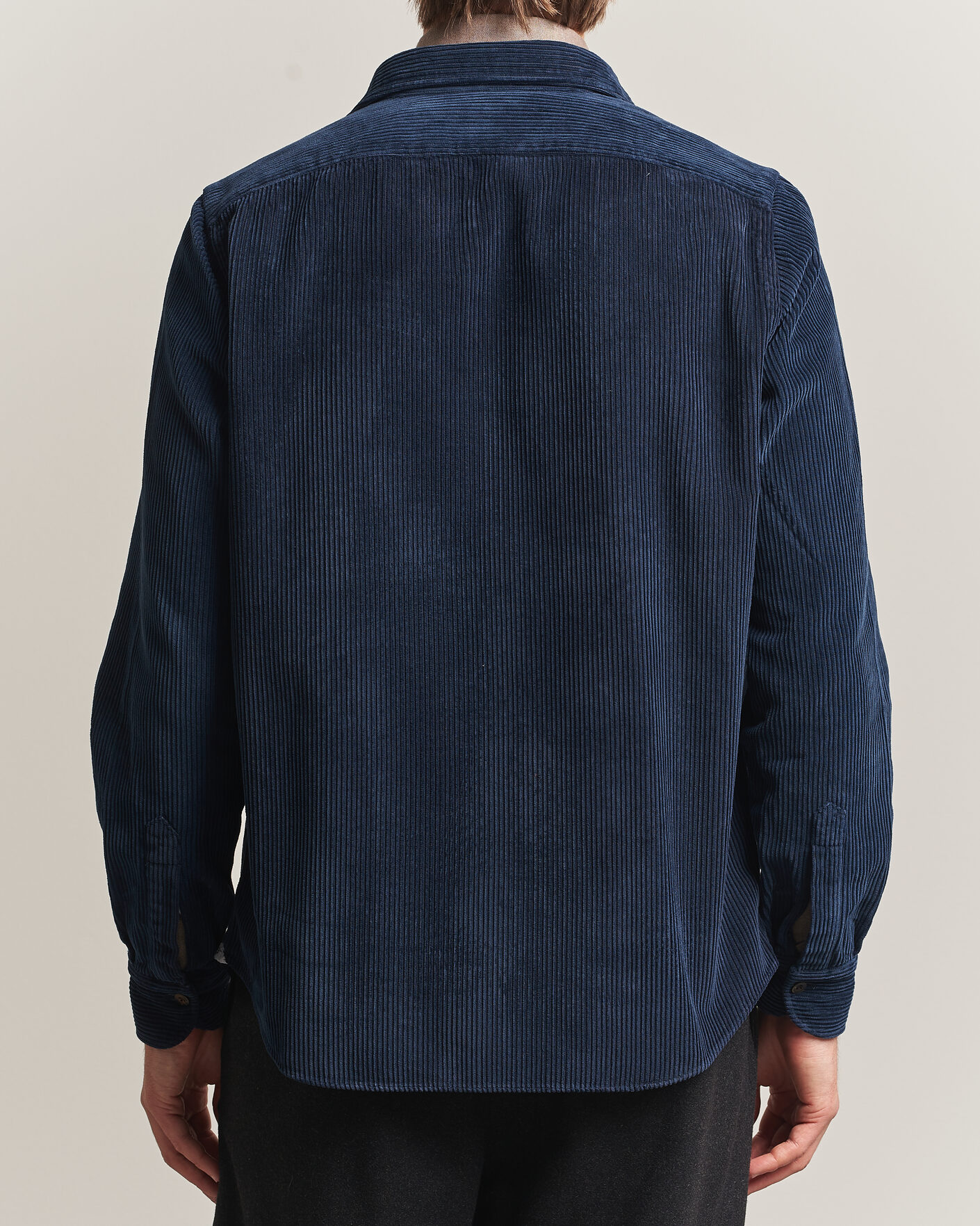 Herre | Skjorter | Finamore Napoli | Garment Dyed Corduroy Overshirt Navy
