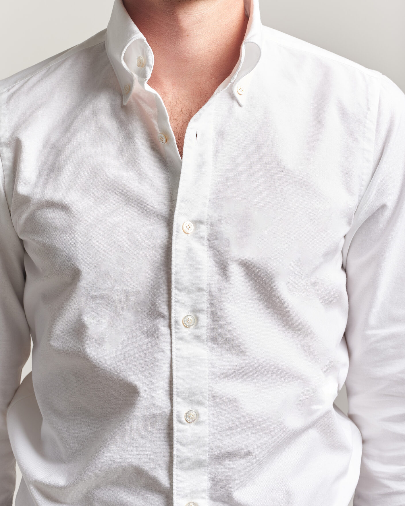 Herre | Skjorter | Finamore Napoli | Gaeta Oxford Button Down Shirt White