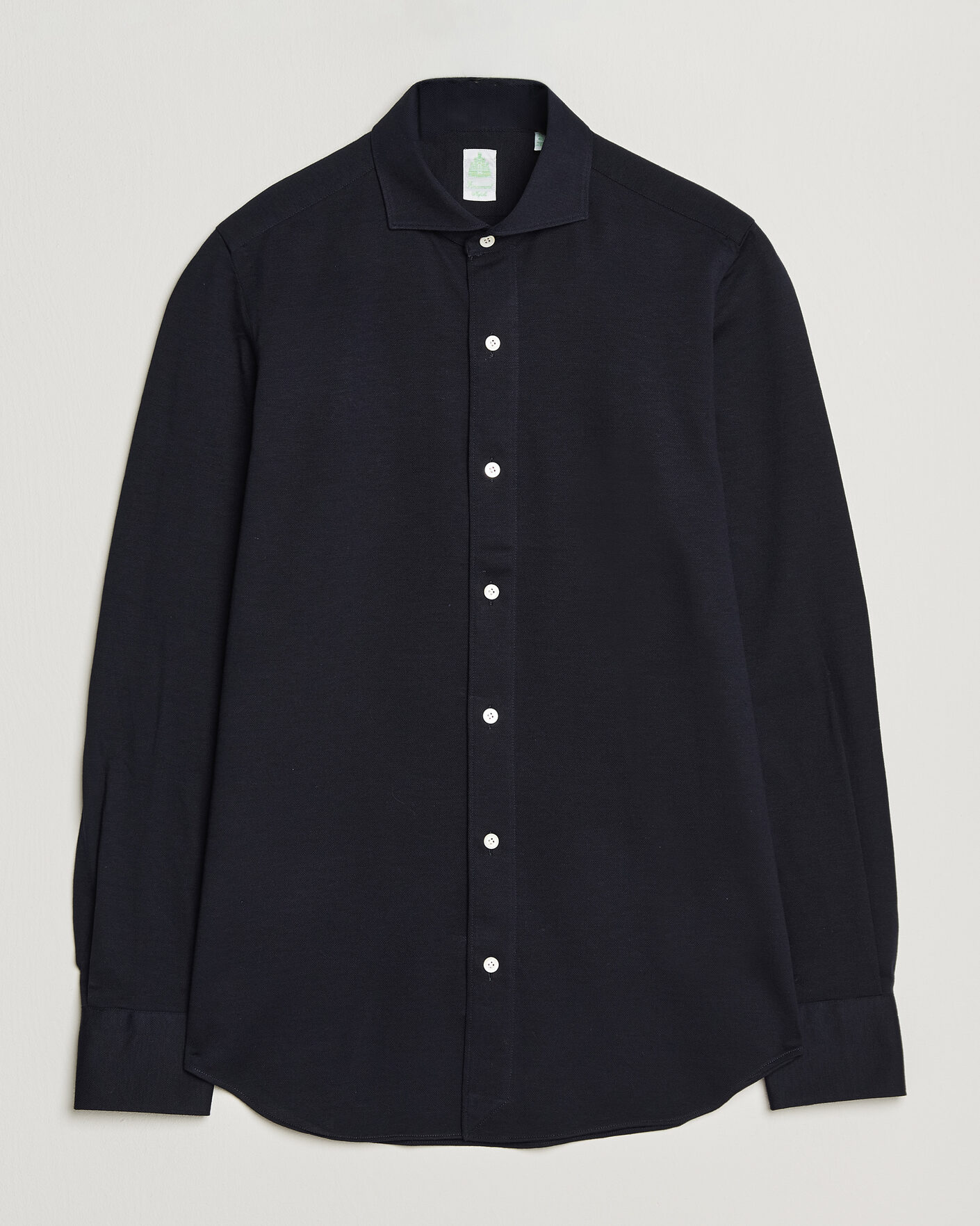 Herre | Skjorter | Finamore Napoli | Cotton/Cashmere Jersey Shirt Navy