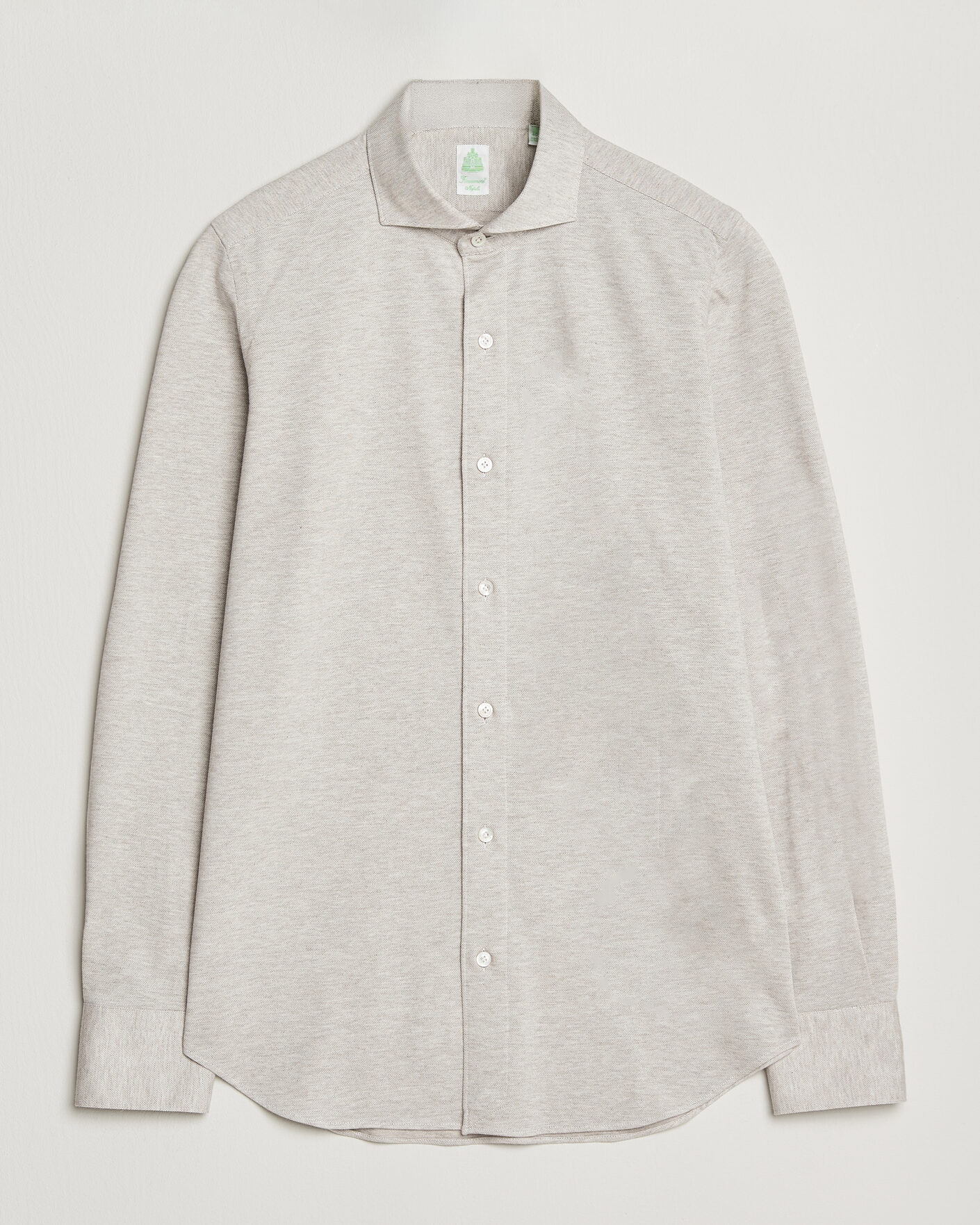 Herre | Skjorter | Finamore Napoli | Cotton/Cashmere Jersey Shirt Beige
