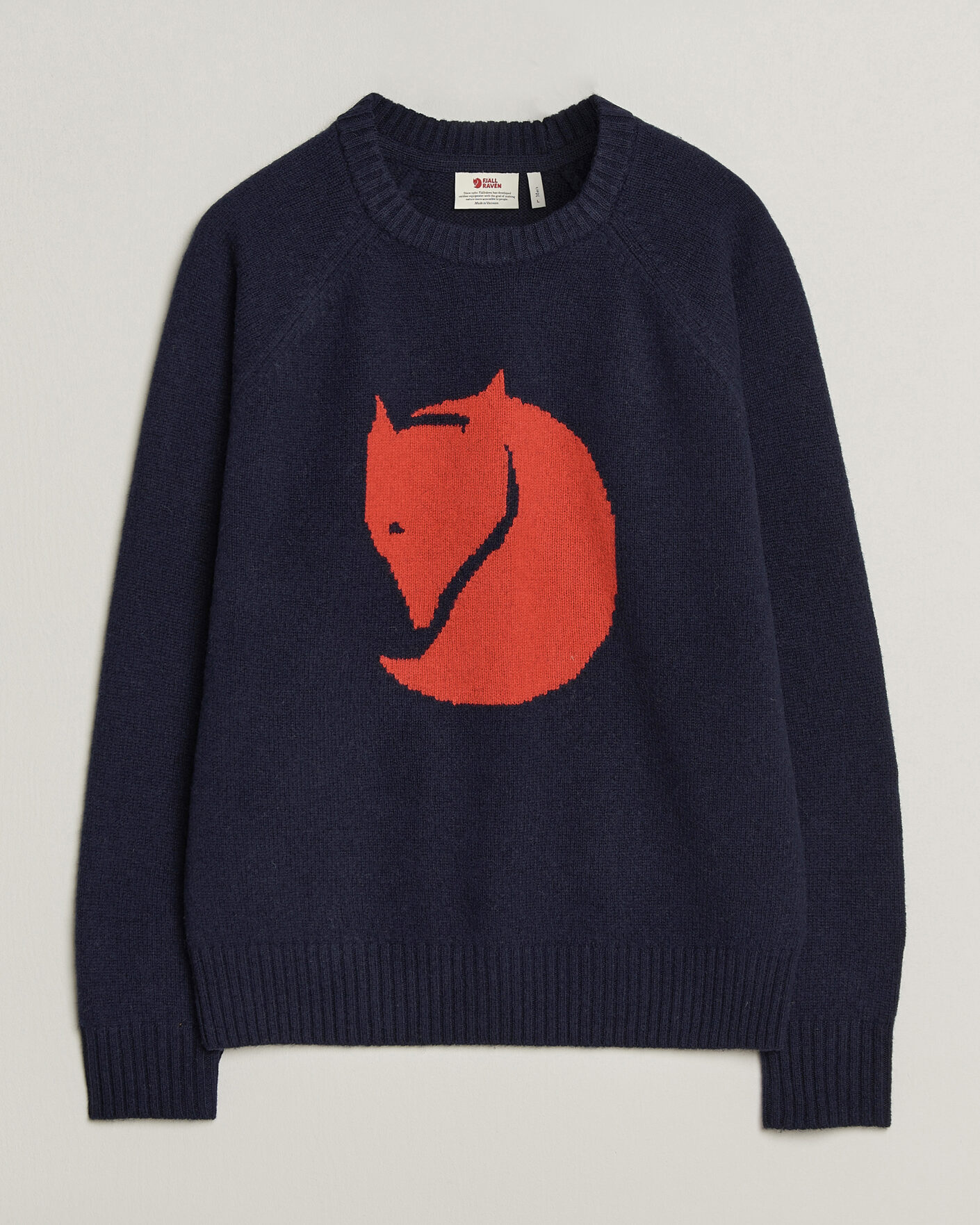 Herre | Gensere | Fjällräven | Logo Knit Wool Sweater Dark Navy