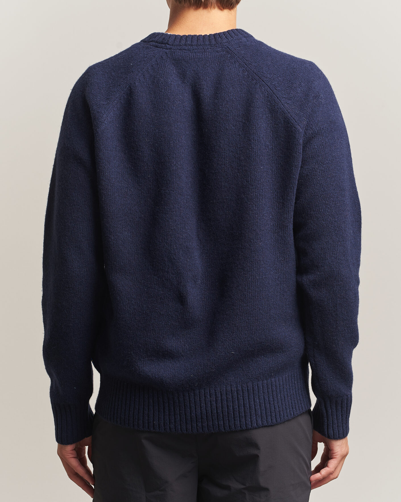 Herre | Gensere | Fjällräven | Logo Knit Wool Sweater Dark Navy