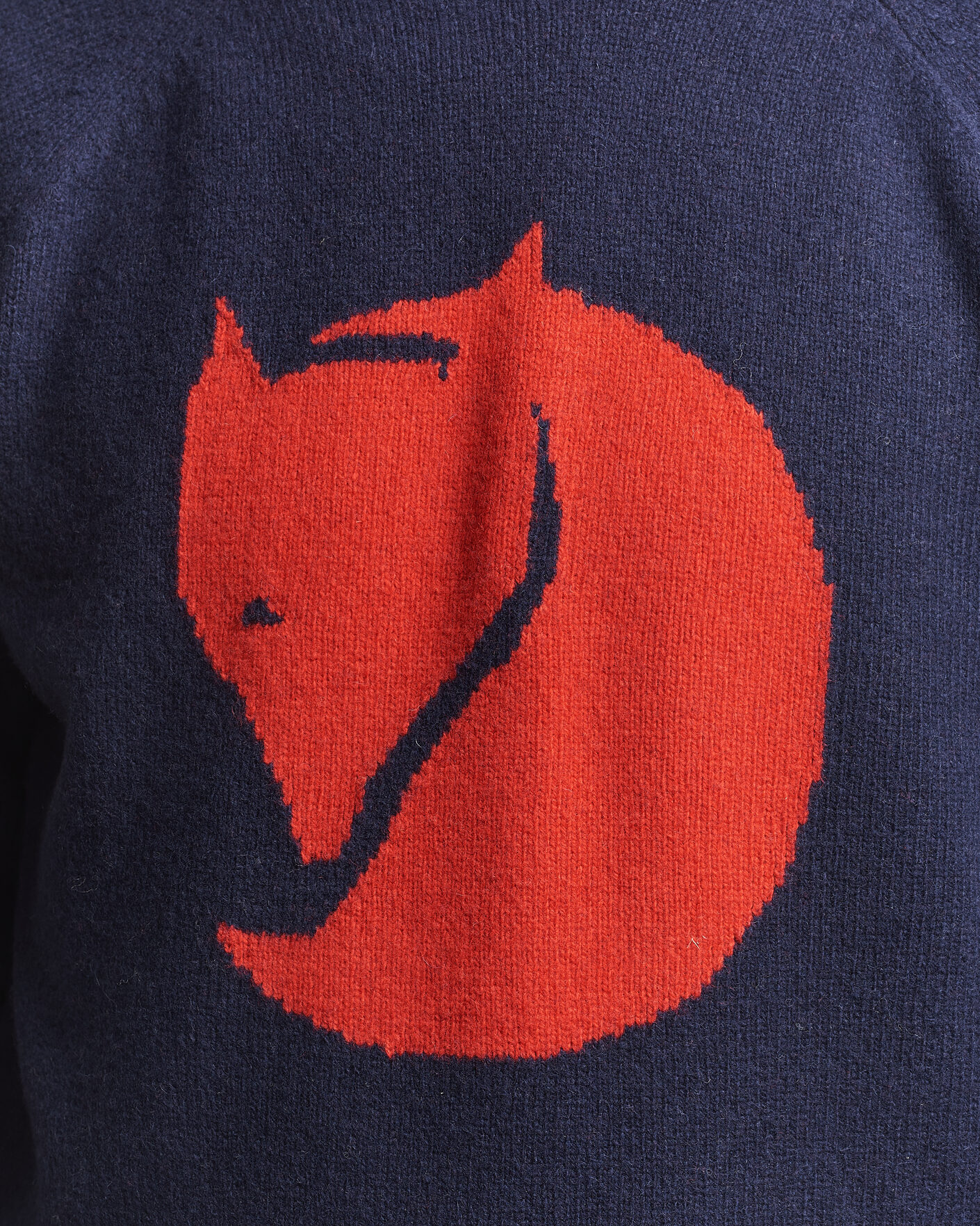 Herre | Gensere | Fjällräven | Logo Knit Wool Sweater Dark Navy
