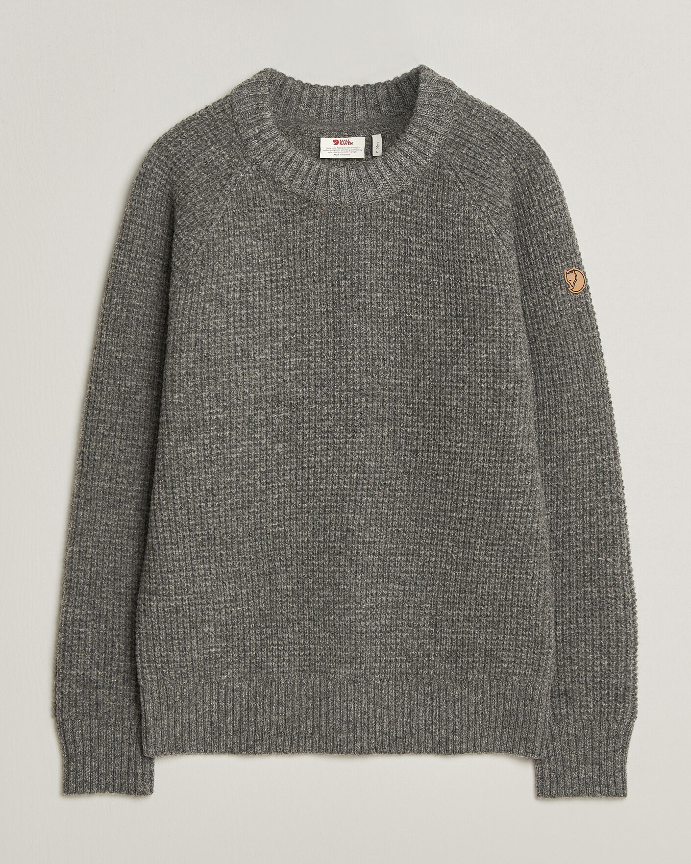 Herre | Gensere | Fjällräven | Övik Wool Waffle Knit Grey Melange