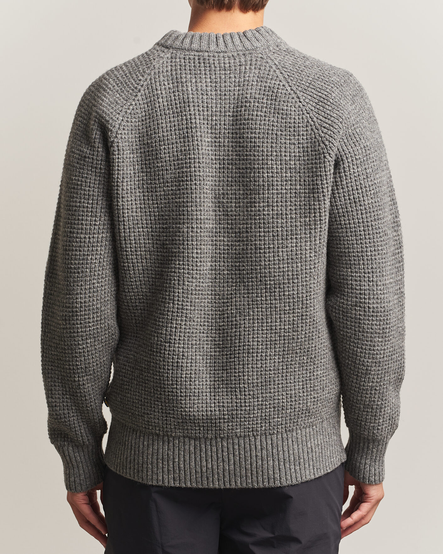 Herre | Gensere | Fjällräven | Övik Wool Waffle Knit Grey Melange