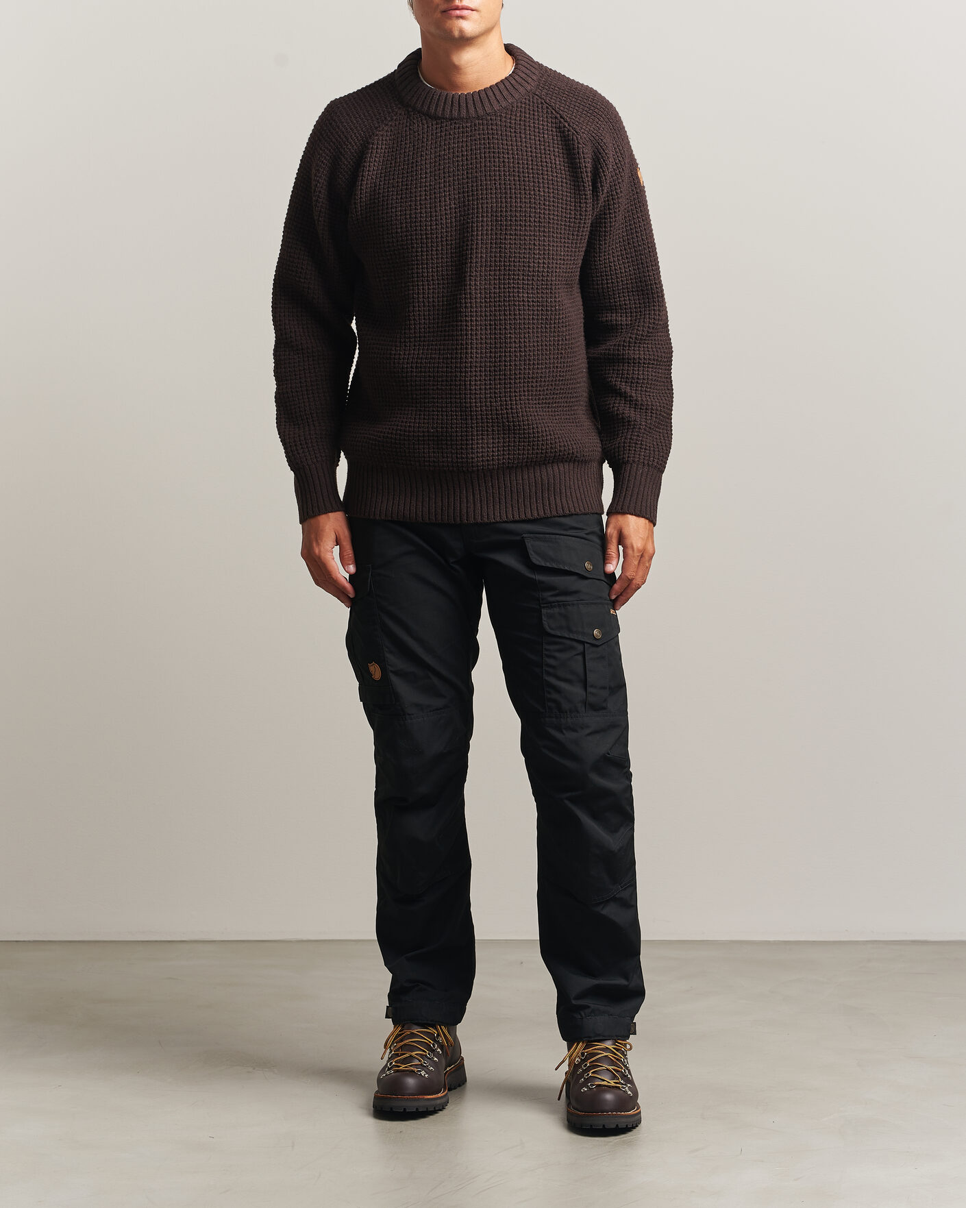 Herre | Gensere | Fjällräven | Övik Wool Waffle Knit Black Oak