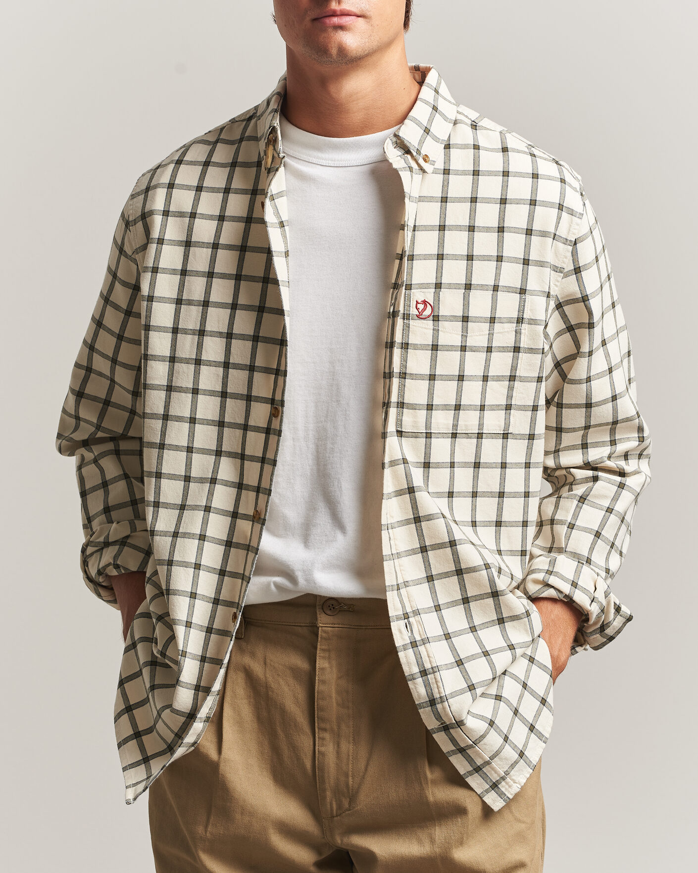 Herre | Skjorter | Fjällräven | Övik Flannel Shirt Chalk White