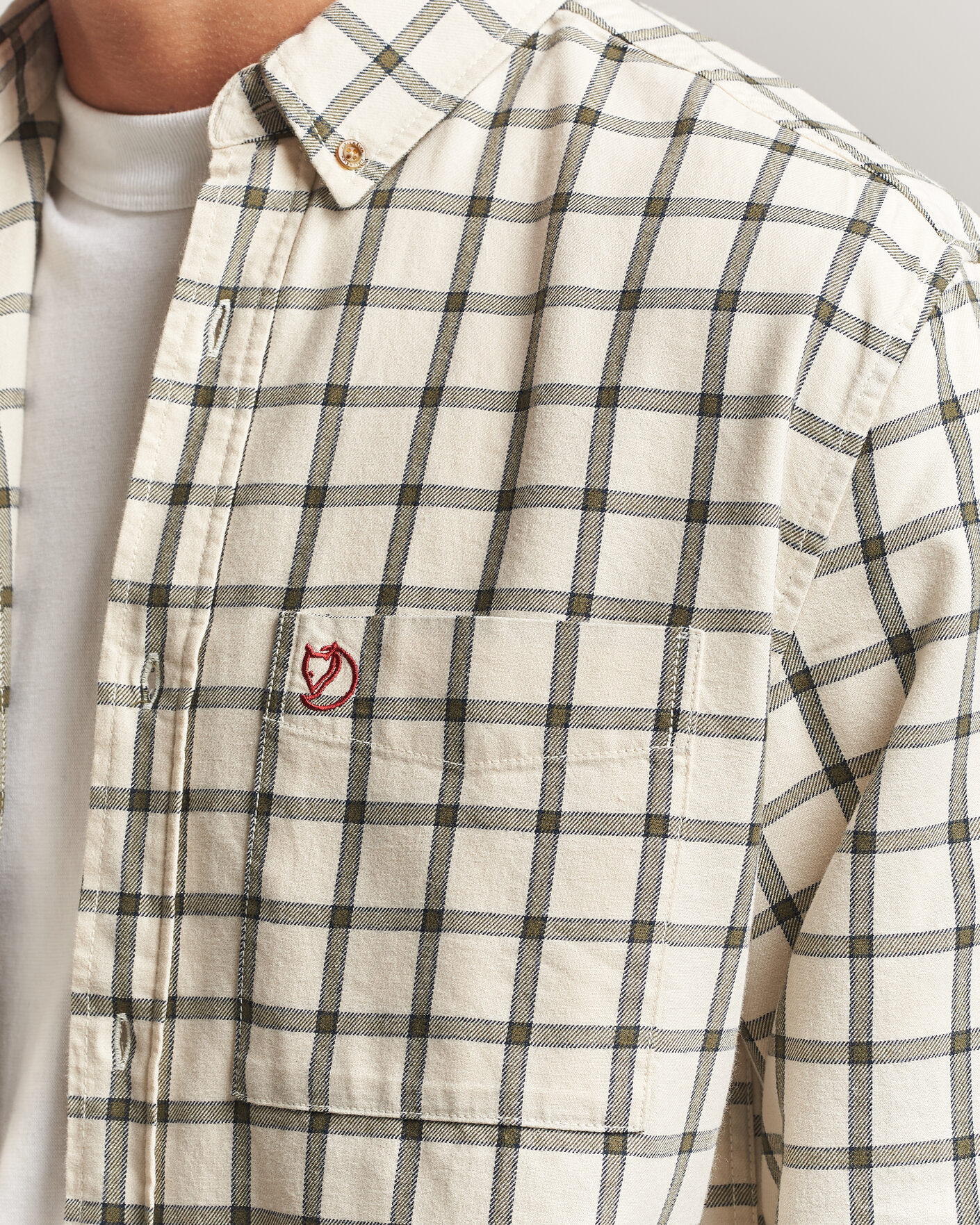 Herre | Skjorter | Fjällräven | Övik Flannel Shirt Chalk White