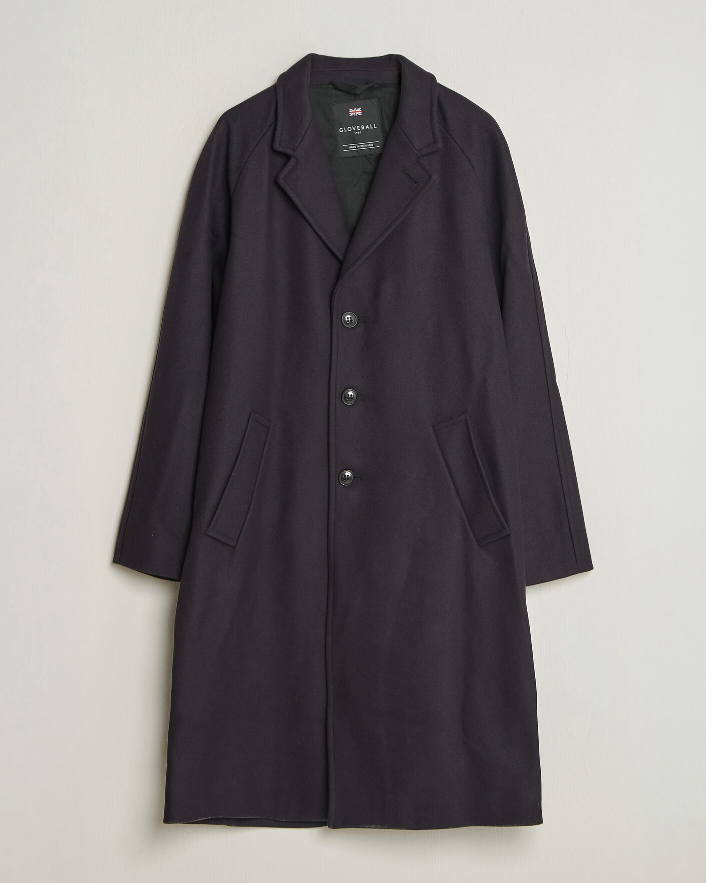 Herre | Jakker | Gloverall | Chesterfield Wool/Cashmere Refined Coat Navy