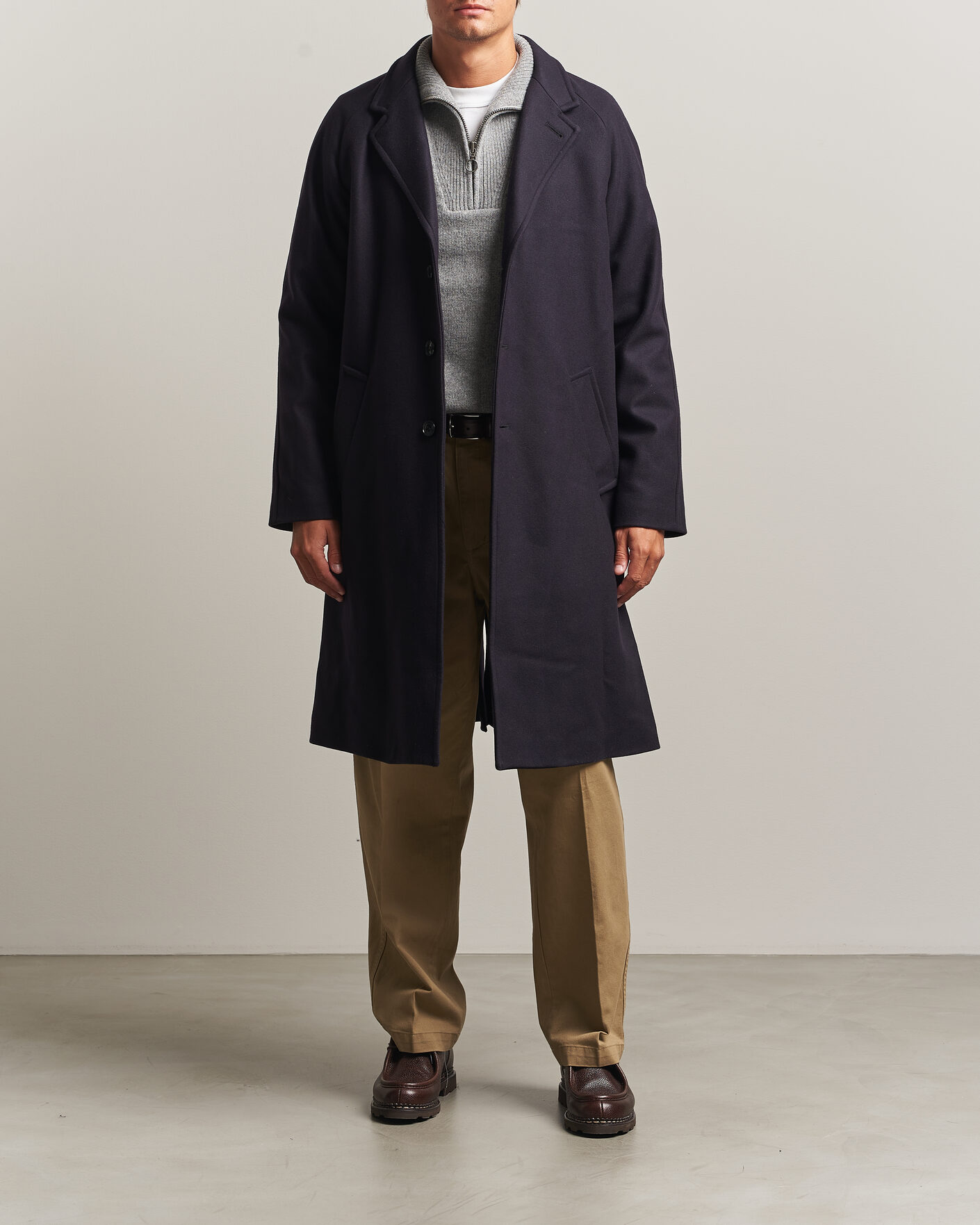 Herre | Jakker | Gloverall | Chesterfield Wool/Cashmere Refined Coat Navy