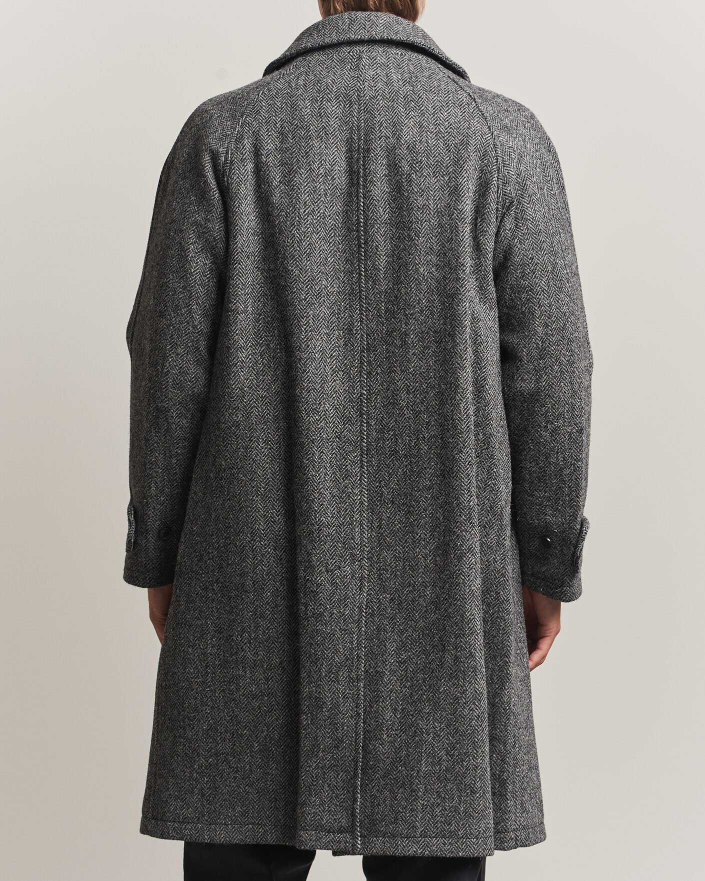 Herre | Jakker | Gloverall | Hynes Harris Tweed Coat Charcoal Herringbone