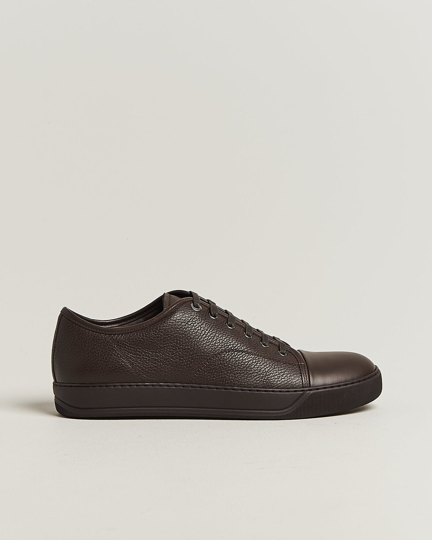 Herre | Sneakers | Lanvin | DBB1 Grain Leather Cap Toe Sneaker Brown